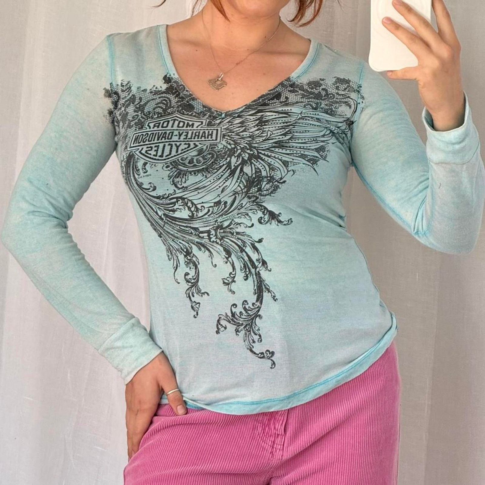 Harley Davidson ✿ ⋆ 𓆩♡𓆪 Harley-Davidson Long Sleeve Graphic Tee Size L / US 10 / IT 46 - 2 Thumbnail