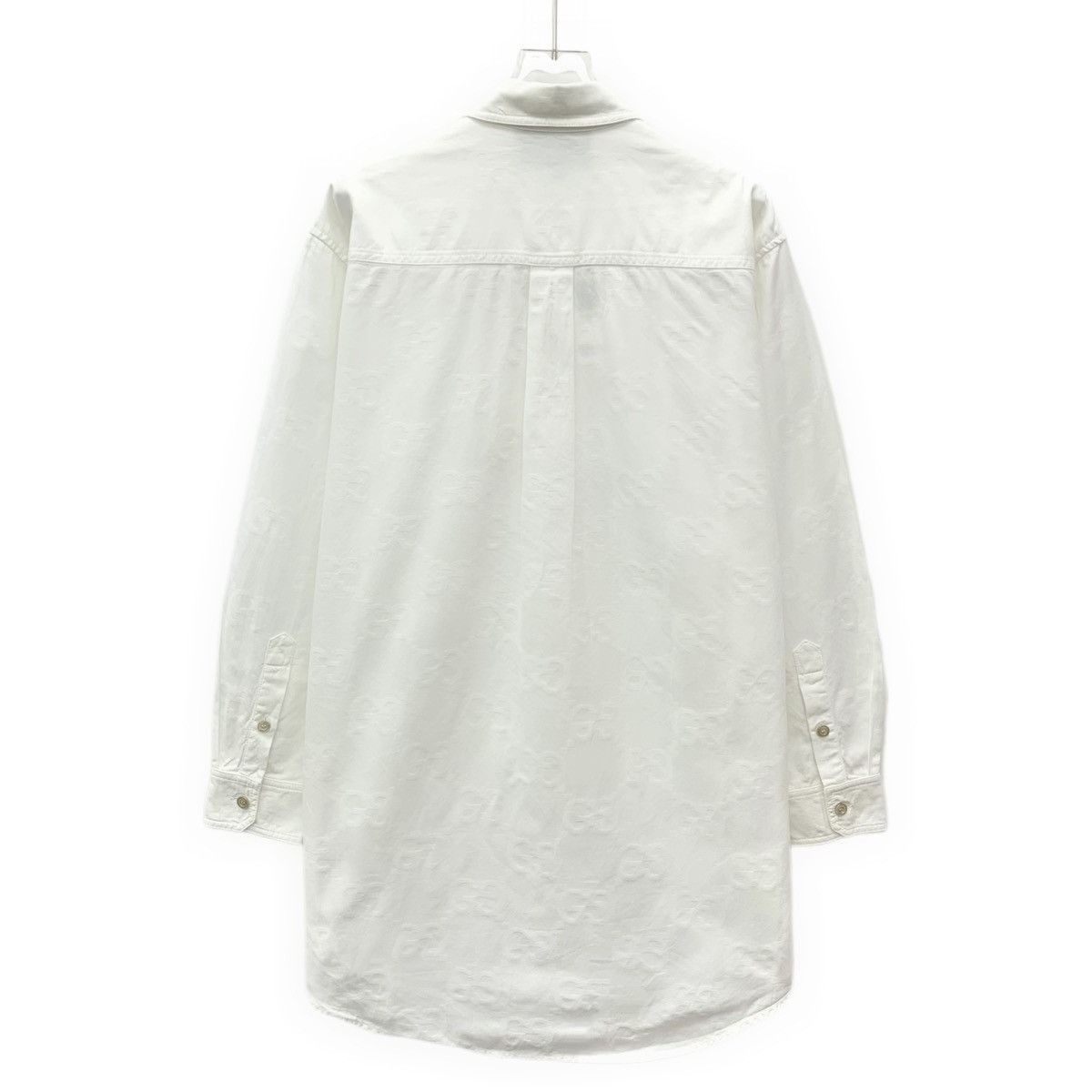 Gucci Gucci White All-over Printed Long Sleeve Shirt K26WX Size M / US 6-8 / IT 42-44 - 2 Thumbnail