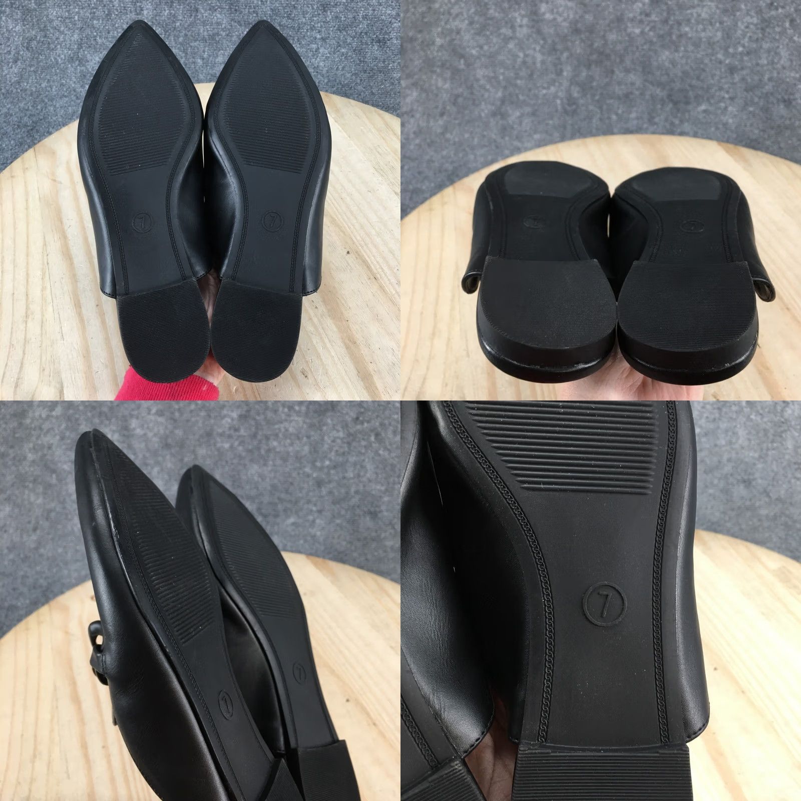 Vintage A New Day Mule Womens Black Sandals Amber Slip Pointed Flats Faux Leather Size US 7 / IT 37 - 8 Thumbnail