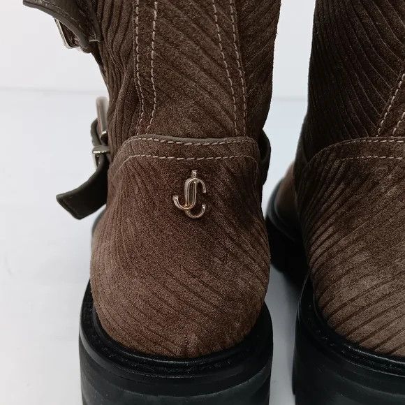 Jimmy Choo Jimmy Choo Youth II Corduroy Clay Suede Moto Boots - EU36.5 Size US 6.5 / IT 36.5 - 14 Thumbnail