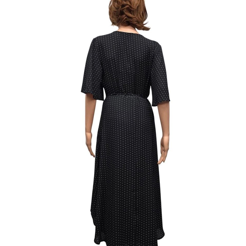 Lulus LULUS Farah Wrap Dress Pindot Triangle Print High low Midi Size M / US 6-8 / IT 42-44 - 9 Thumbnail