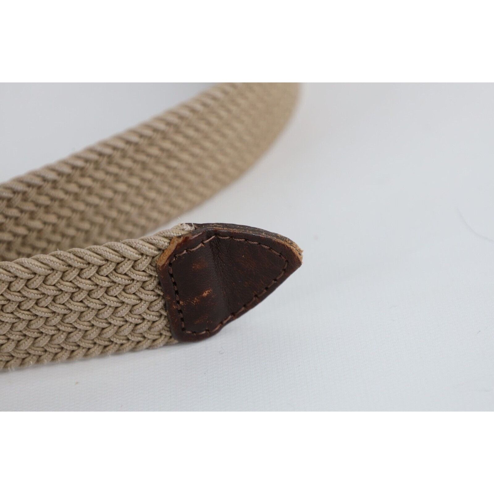 Vintage Vintage 90s Dockers Leather Braided Stretch Webbed Belt Size 42 - 3 Thumbnail