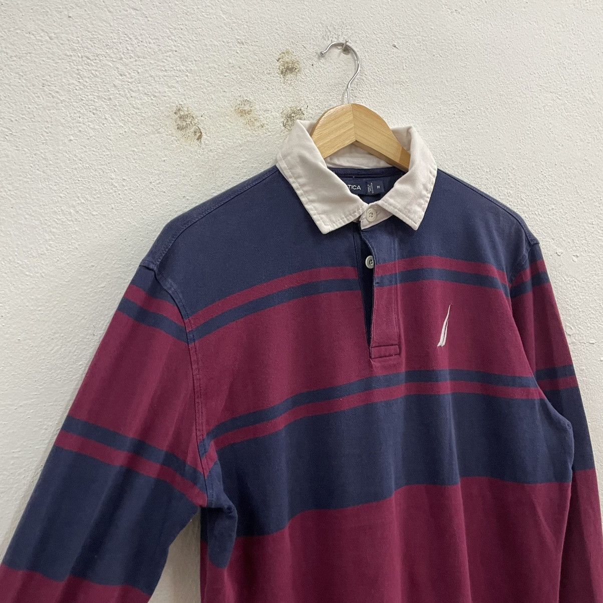 Nautica × Vintage 🔥Vintage Nautica Small Logo Stripes Polos Rugby Shirts Size US L / EU 52-54 / 3 - 6 Thumbnail