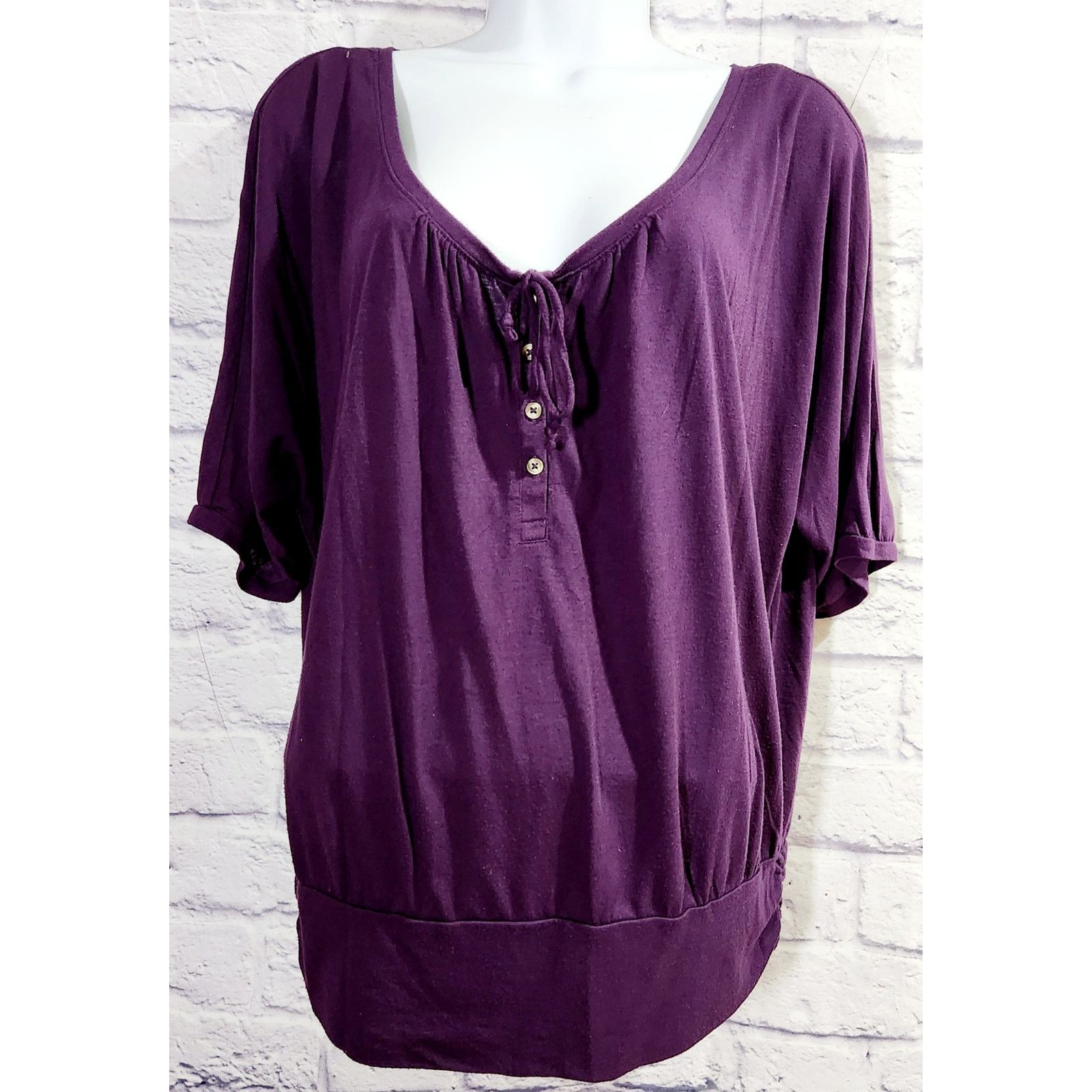 Other American Eagle Outfitters Purple Short BatWing Sleeves Top L Size L / US 10 / IT 46 - 1 Thumbnail