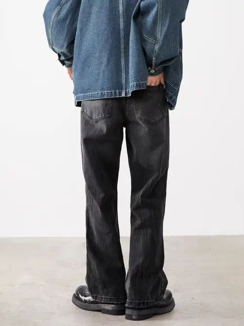 VIBE Vintage Street Washed and Aged Loose Casual Black Jeans Size US 30 / EU 46 - 5 Thumbnail