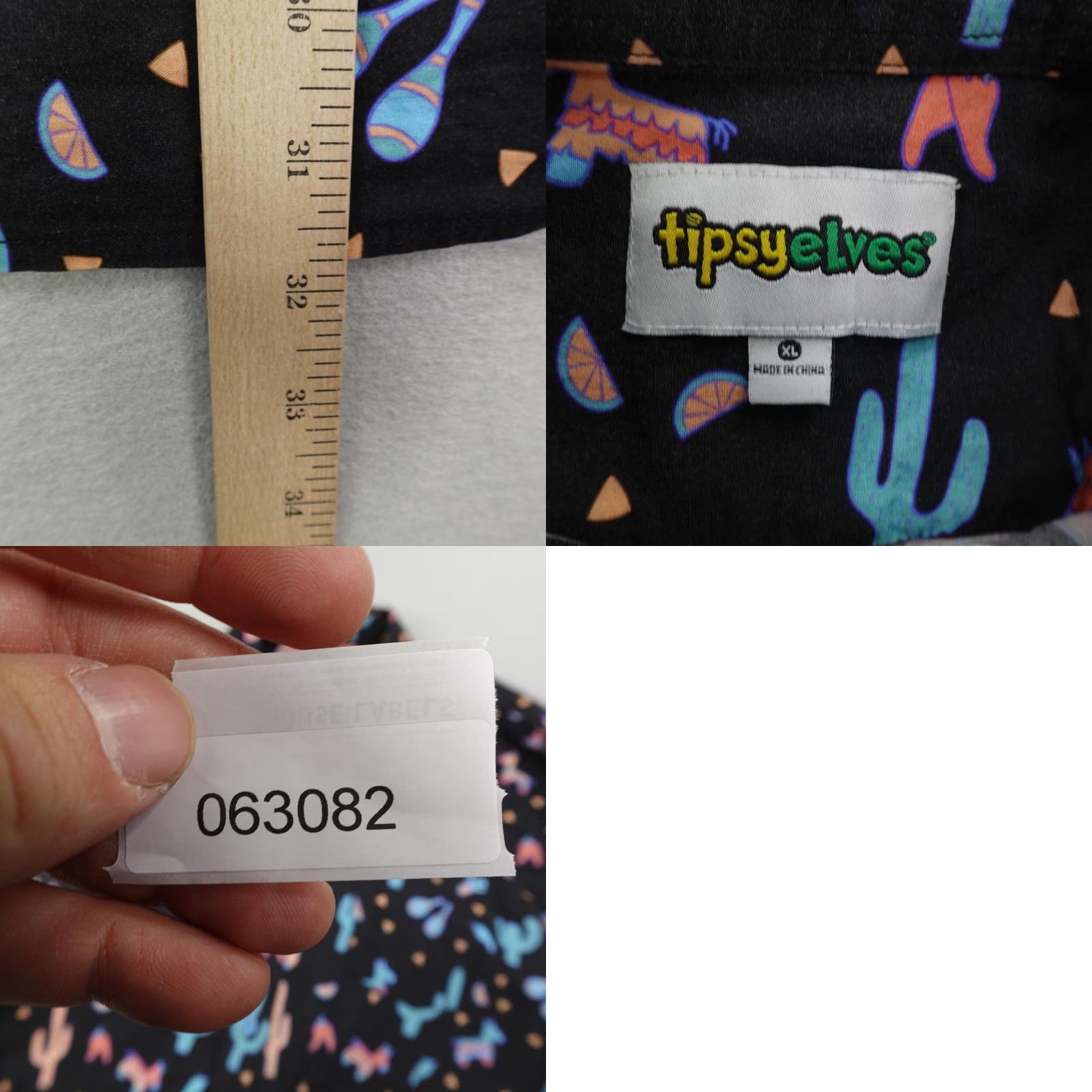 Vintage VINTAGE Tipsy Elves Shirt Men XL Black Graphic Print Southwestern Desert Pinata Mariachi Festive 90s Western Size US XL / EU 56 / 4 - 8 Thumbnail