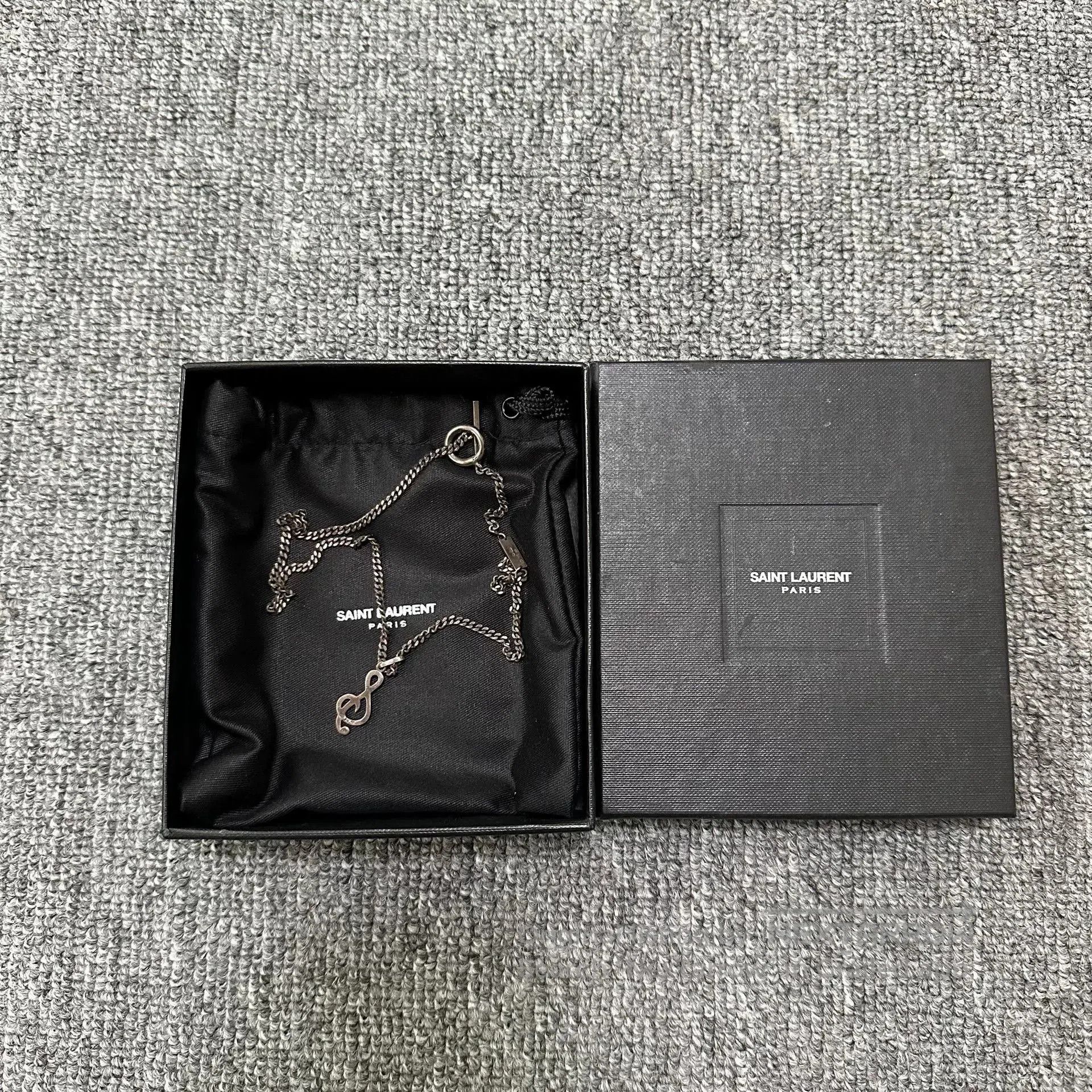 Saint Laurent Paris Saint Laurent 16SS 925 Silver Music Note Necklace. Size ONE SIZE - 4 Thumbnail