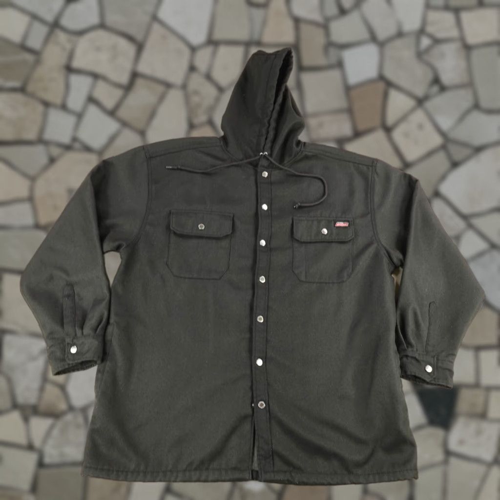 Dickies Dickies Jacket Men 2XL Black Fleece Chore Work Coat Snap Up Hooded Lined Pockets Soft Shell Outdoor Winter Mens Size US XXL / EU 58 / 5 - 1 Thumbnail