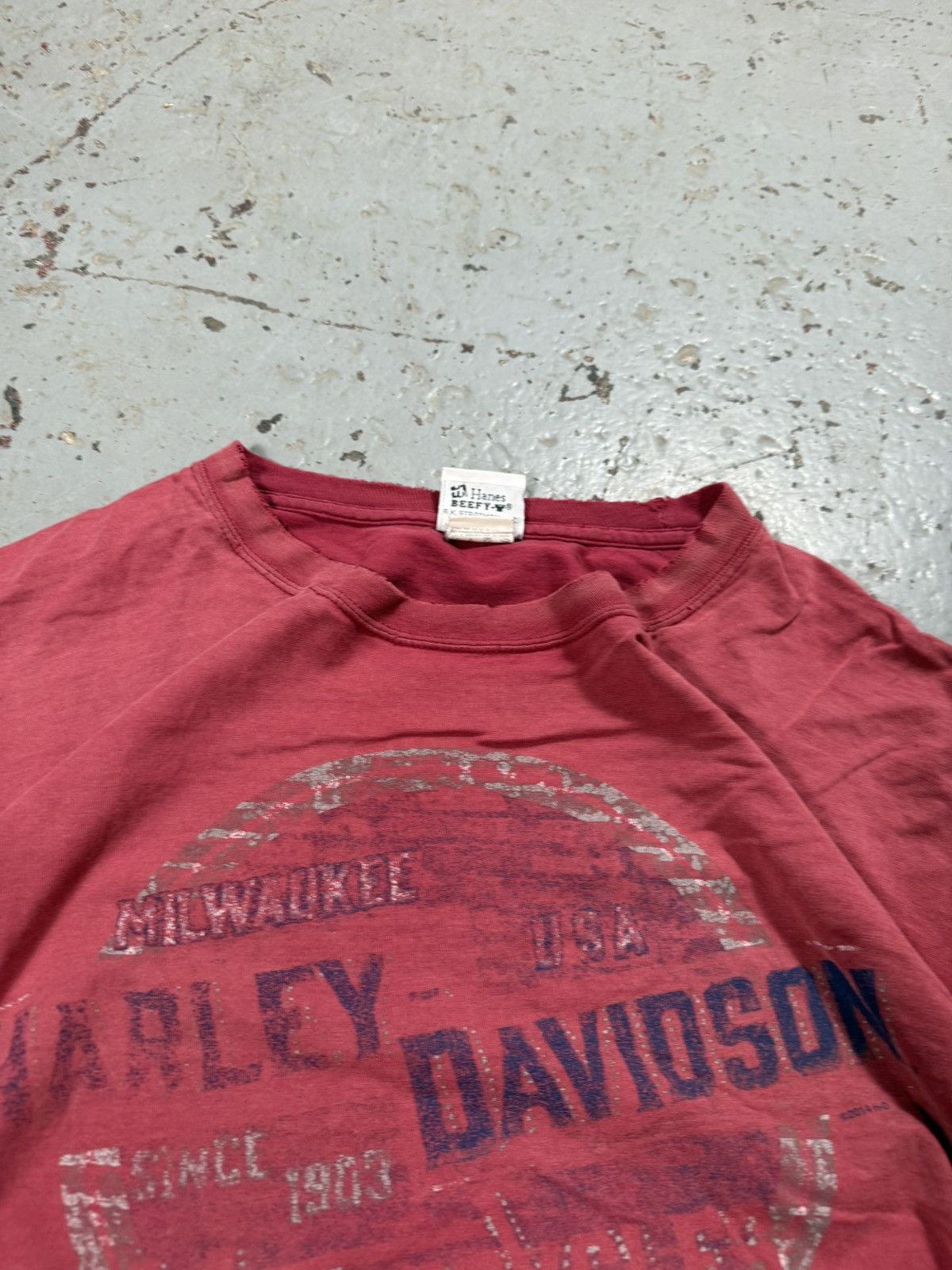 Vintage Vintage Thrashed Harley Davidson Tee Size US XL / EU 56 / 4 - 4 Thumbnail