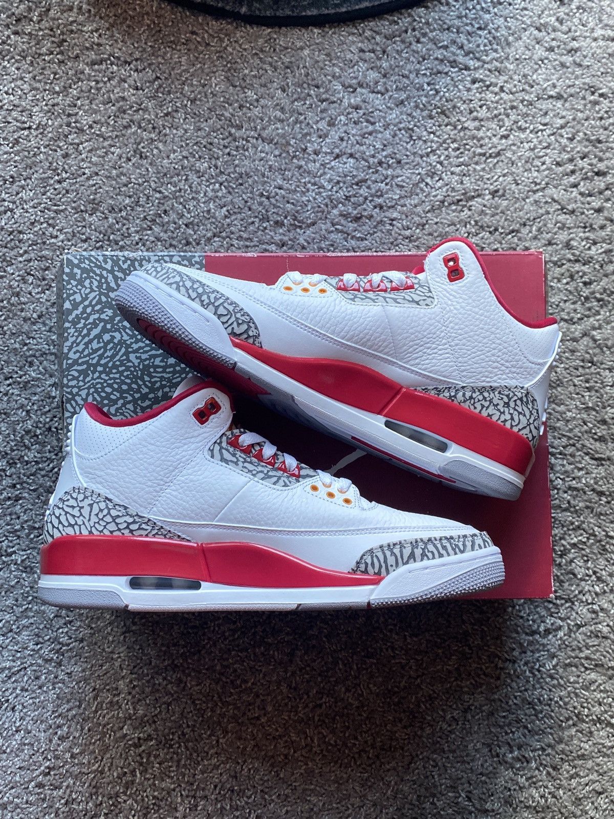 Nike Jordan 3 Retro Cardinal Red Size US 10.5 / EU 43-44 - 3 Thumbnail