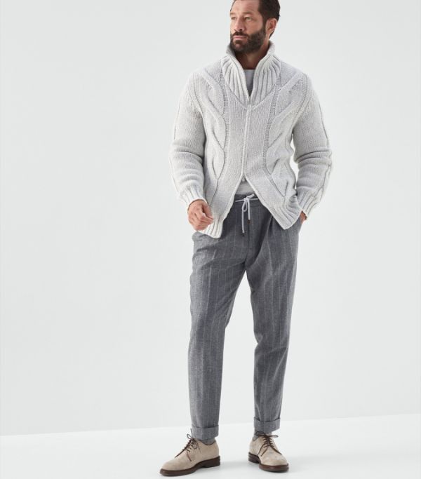 Brunello Cucinelli o1w1db10924 Cash Padded Outerwear in Light Grey Size US M / EU 48-50 / 2 - 3 Thumbnail