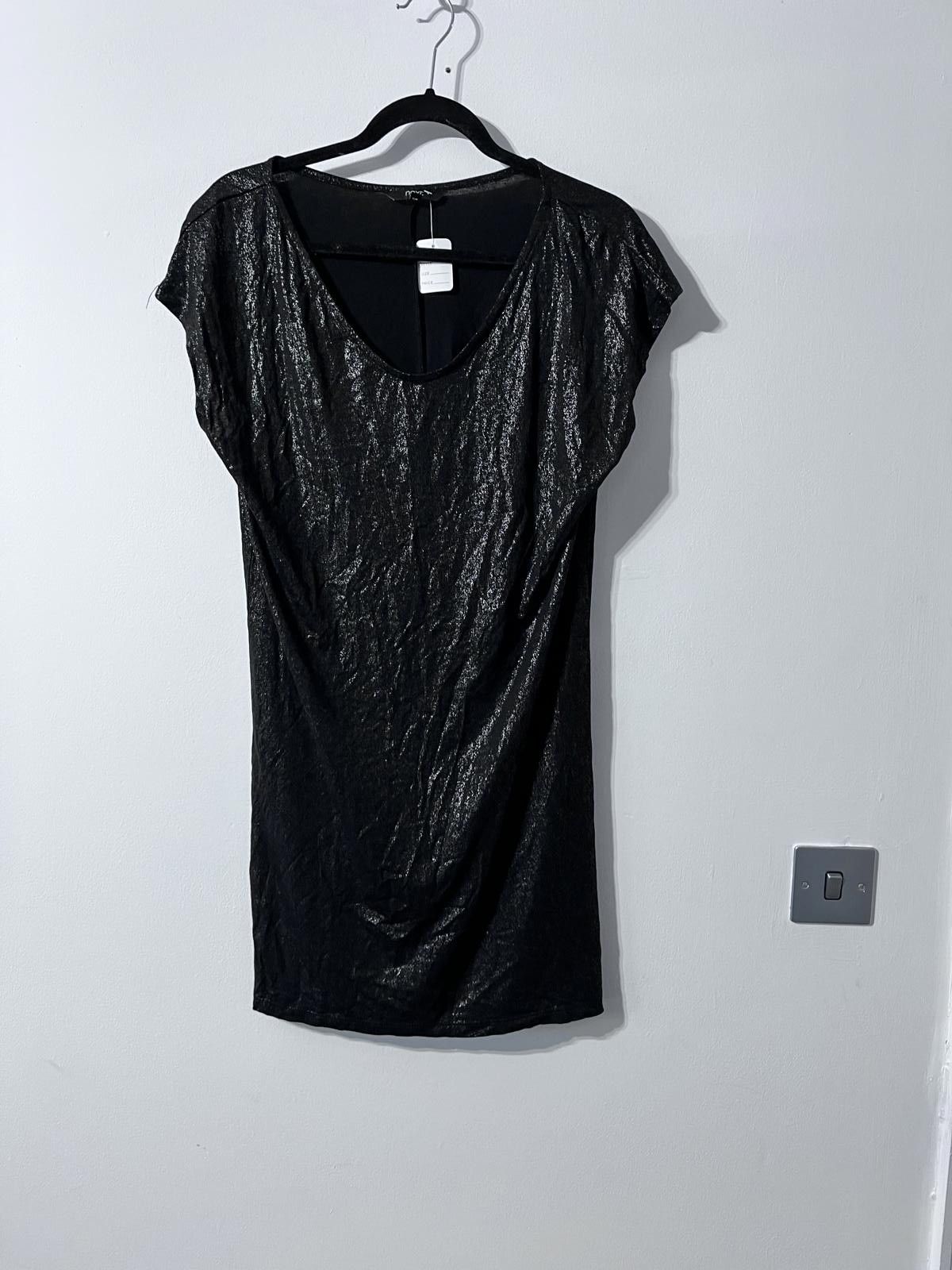 NEXT 🖤 Next Black Metallic Sheen Dress – UK 12 Size M / US 6-8 / IT 42-44 - 2 Thumbnail