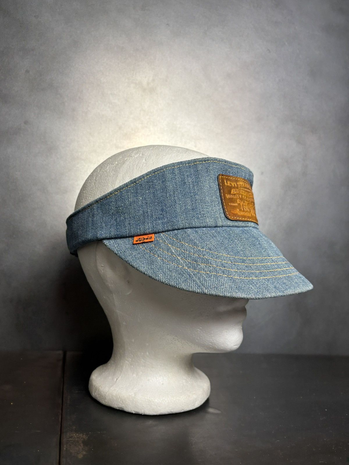 Levi's 1970s Levi's Orange Tab Hat 70s Vintage Levis Denim Visor US Size ONE SIZE - 12 Thumbnail