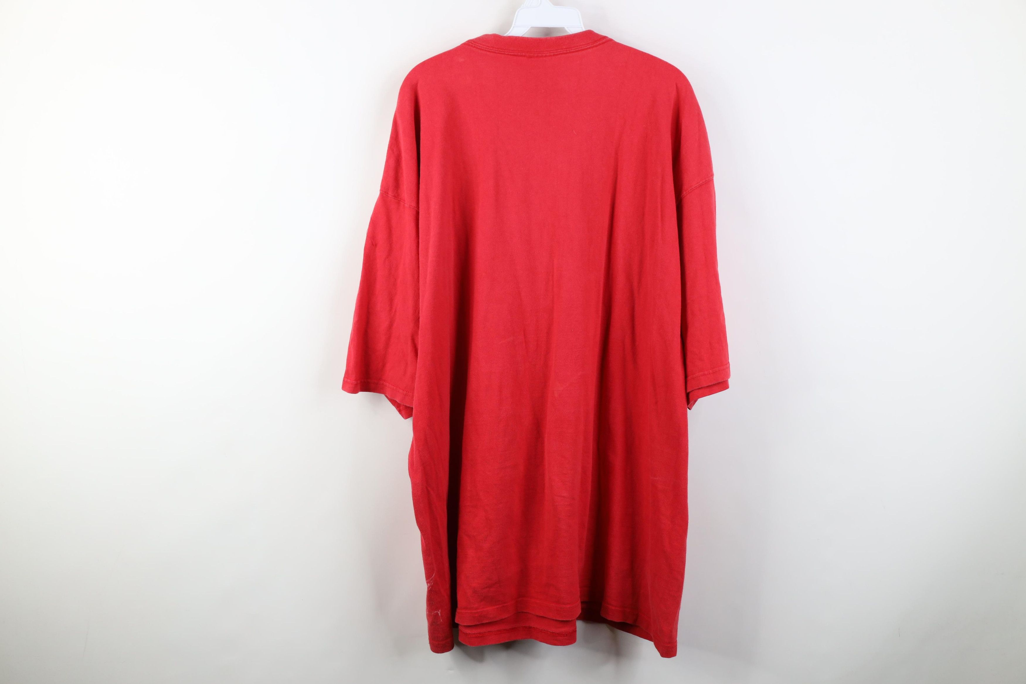 Vintage Vintage 90s Streetwear Blank Heavyweight Cotton T-Shirt Red Size US XXL / EU 58 / 5 - 15 Thumbnail
