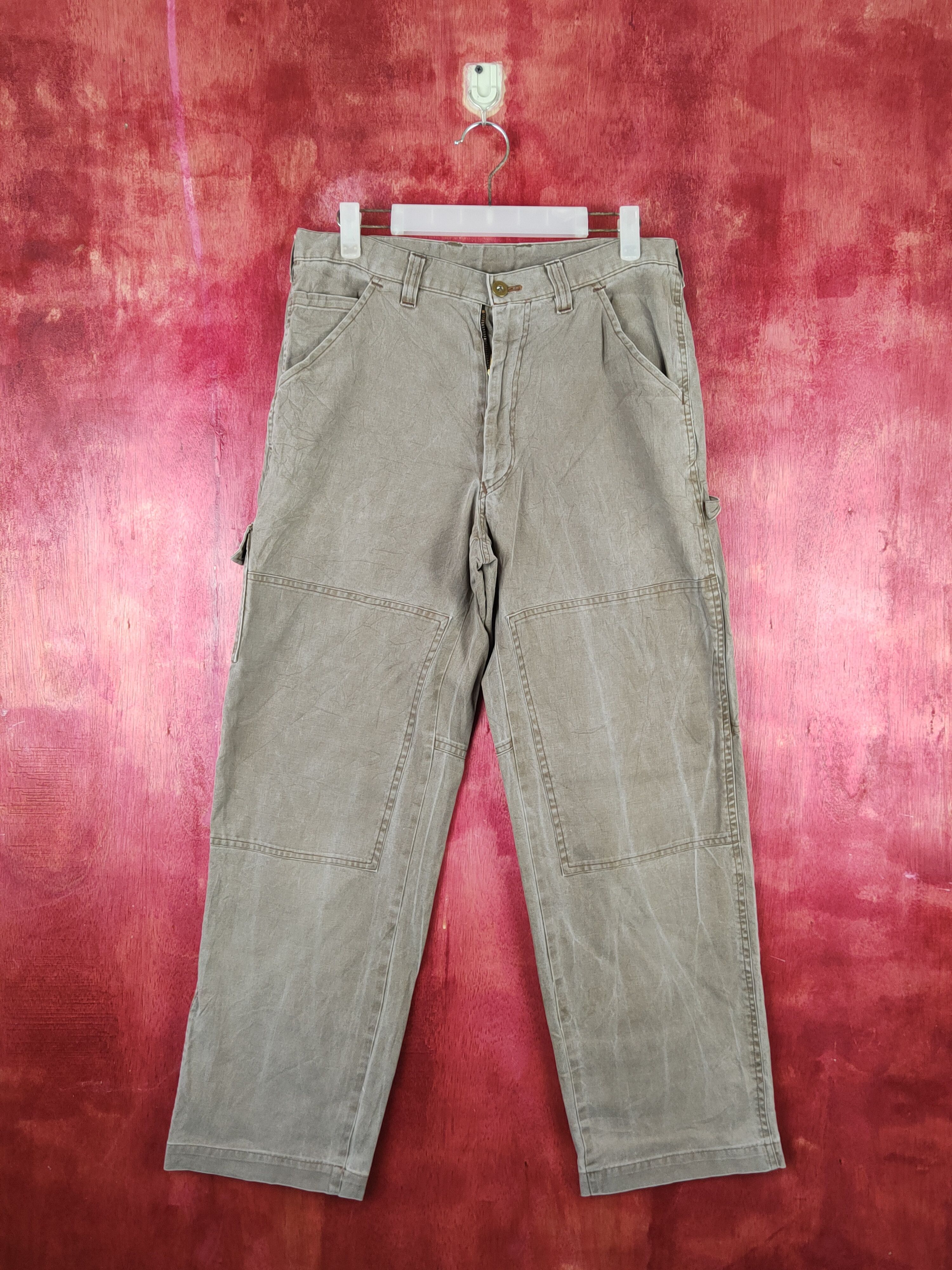 image of Vintage Gracious Double Knee Faded Workwear Cargo Pants S1789 in Brown, Men's (Size 31)