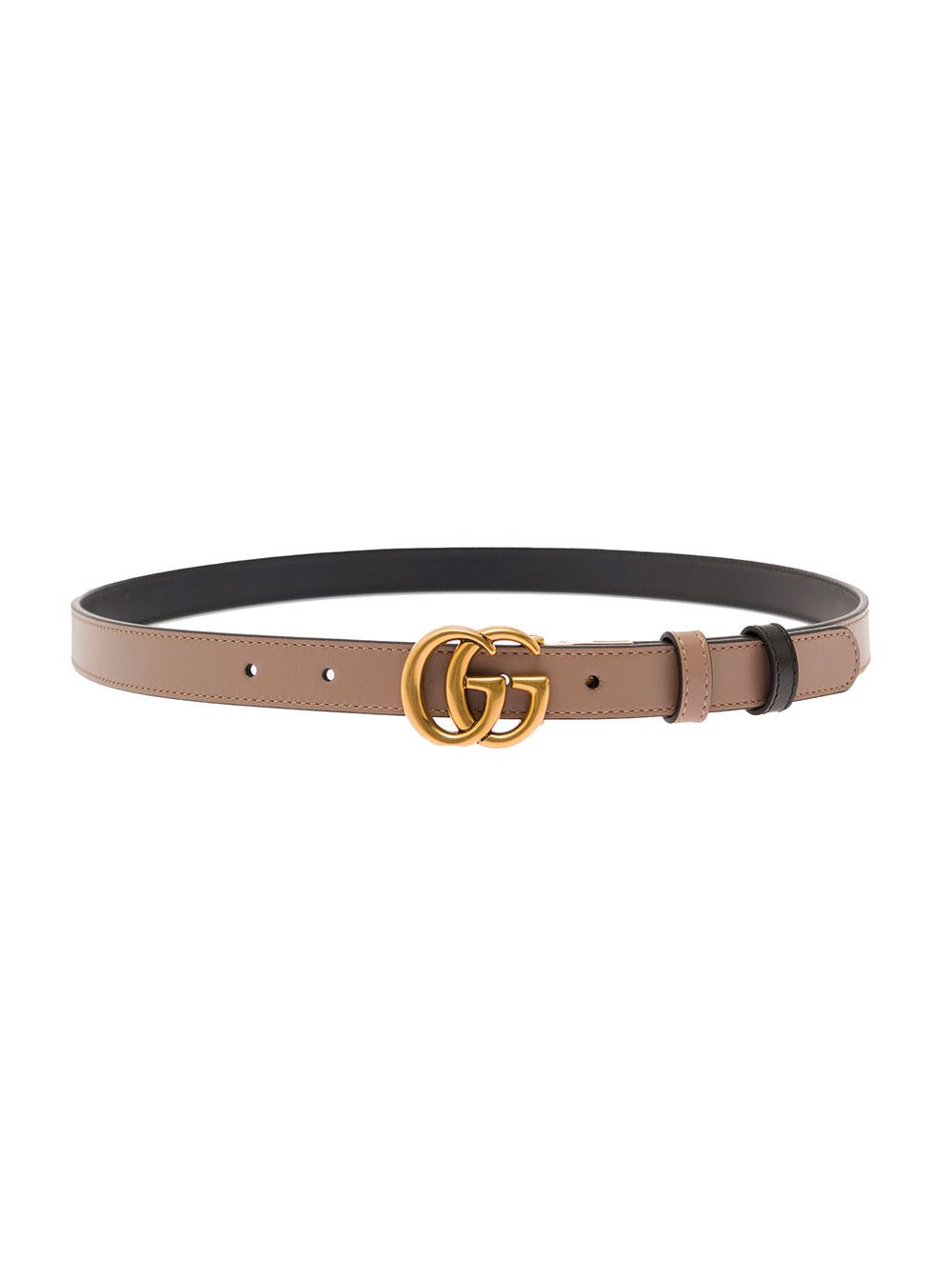 Gucci Black Reversible 'GG' Belt with Antique Gold Finishes in Leather for Women Size ONE SIZE - 1 Thumbnail