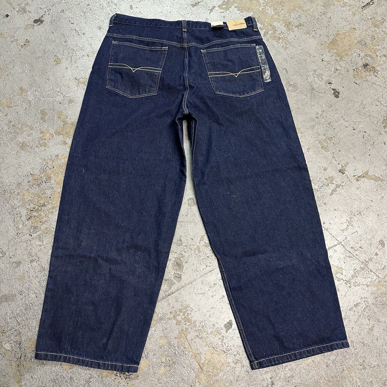 Vintage Anchor Blue Dark Wash Beyond Baggy Denim Jeans 42x32