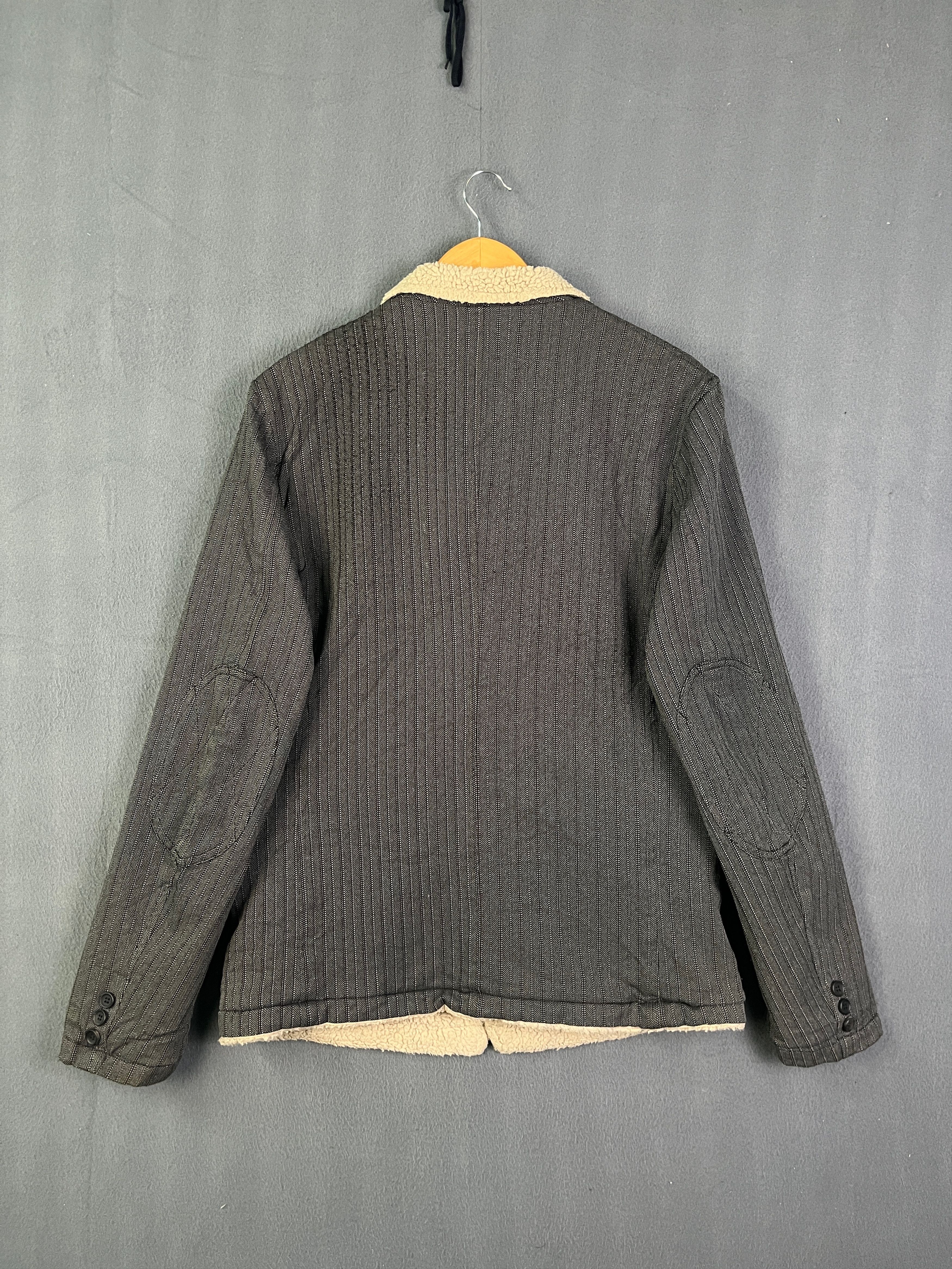 Comme des Garcons Homme CDG Homme AW2005 Sherpa Deep Pile Pinstripes Jacket Size US L / EU 52-54 / 3 - 3 Thumbnail
