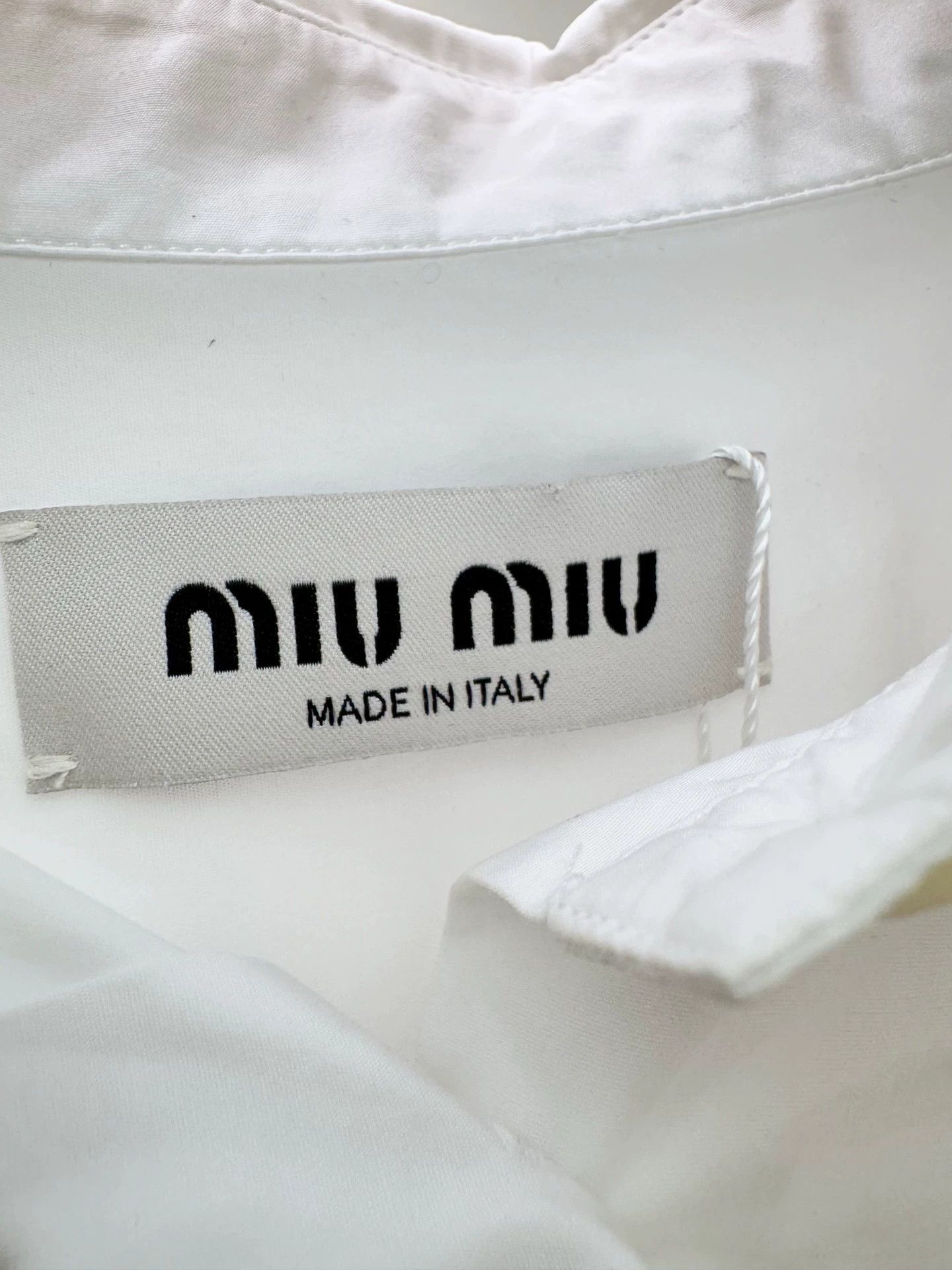 Miu Miu Miu Miu White Long Shirt 36 Stain, Washer Tag Hole Size XS / US 0-2 / IT 36-38 - 3 Thumbnail