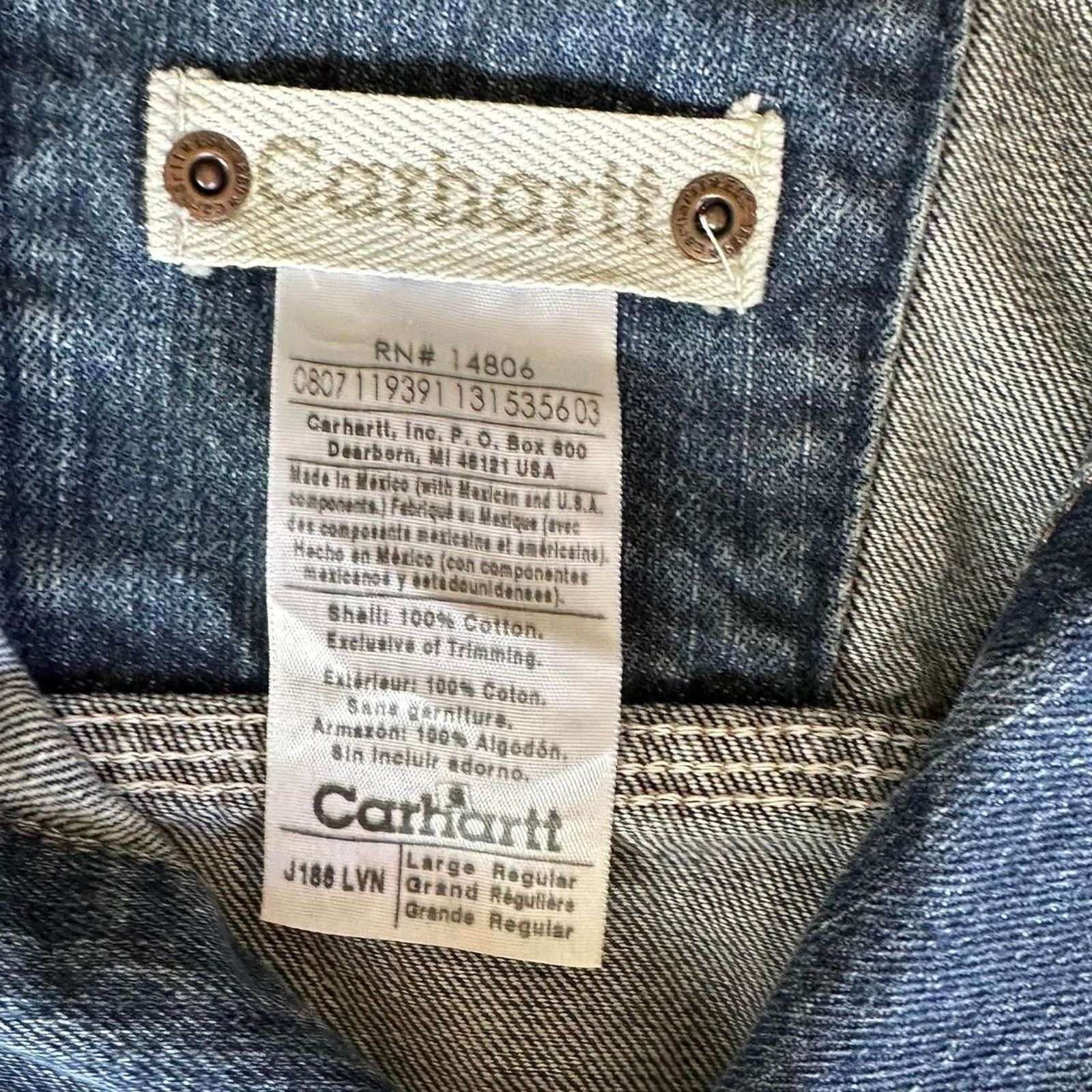 Carhartt vintage carhartt button up jean jacket Size US L / EU 52-54 / 3 - 3 Thumbnail