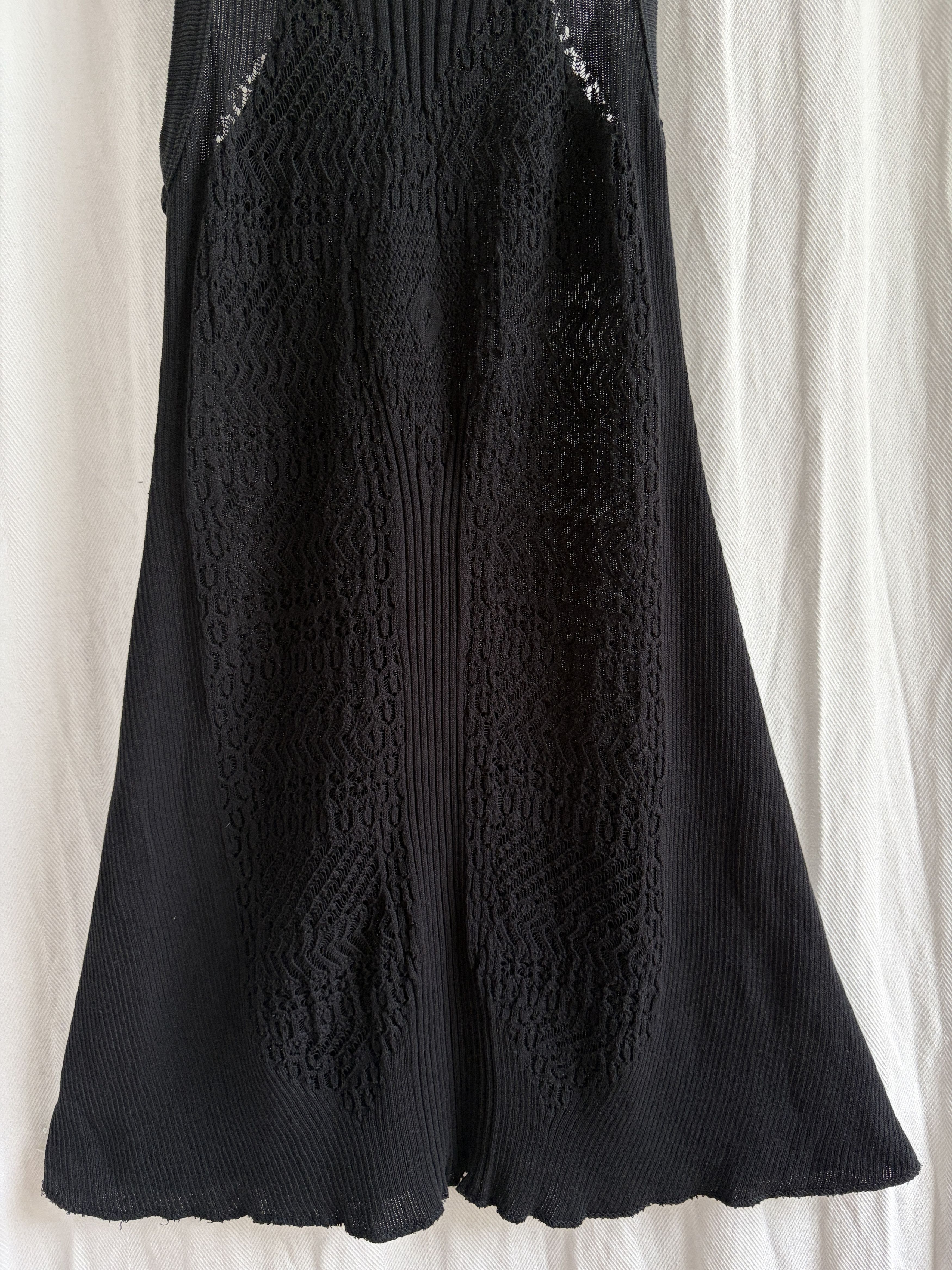 Jean Paul Gaultier 90s Structured Semi-Sheer Ribbed Mini Dress Size M / US 6-8 / IT 42-44 - 3 Thumbnail