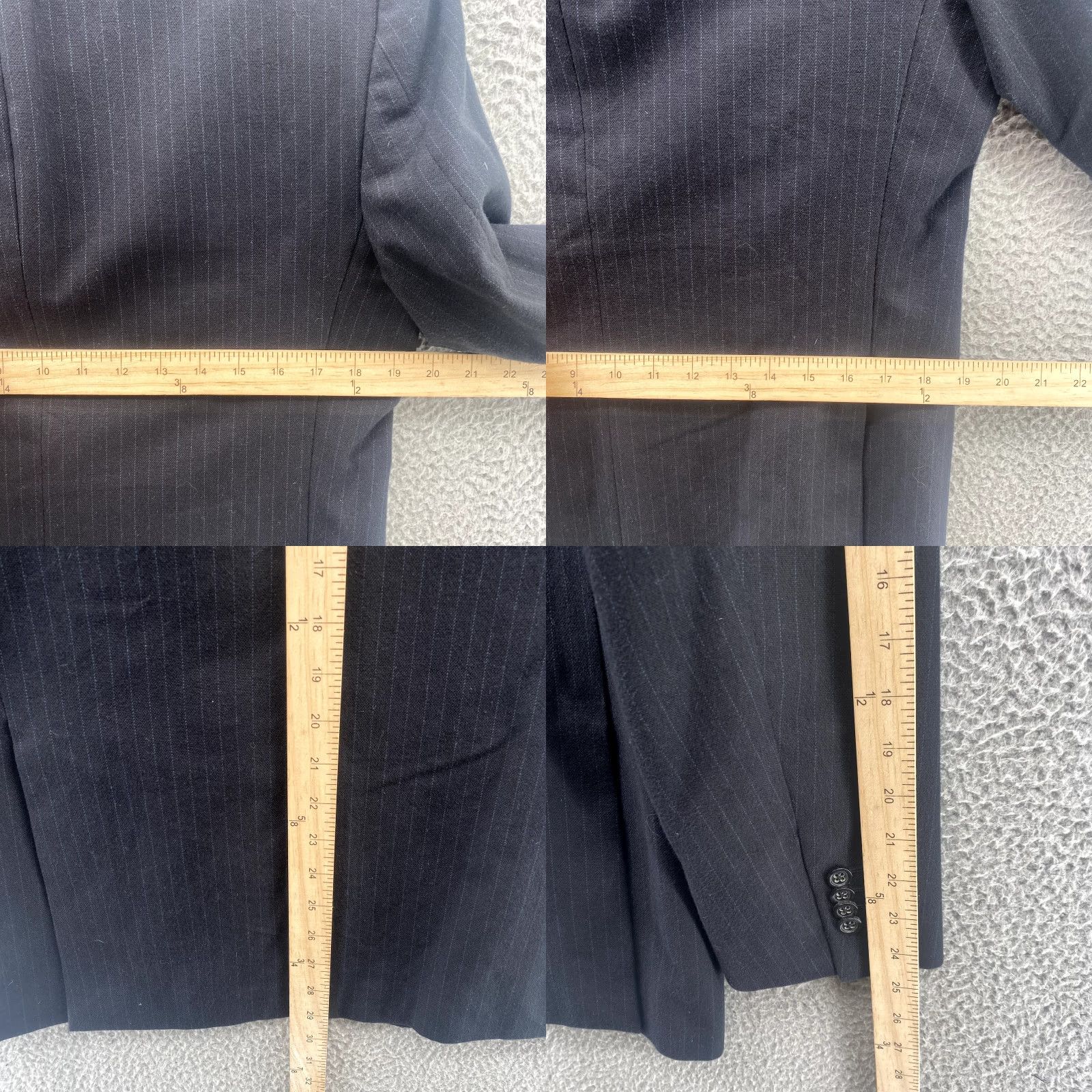 Banana Republic Banana Republic Blazer Mens 38R Black Pinstripe Notch Lapel Formal Business Casual Office Size 38R - 8 Thumbnail