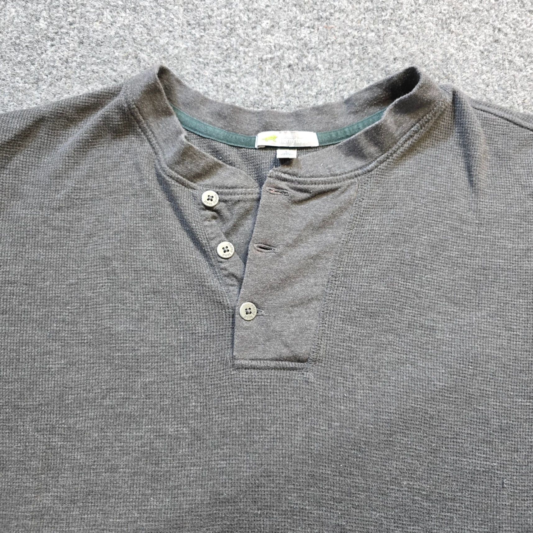 Vintage Horny Toad Shirt Mens Large Gray Henley Thermal Outdoors Capsule Layer Knit Cotton Long Sleeve T-Shirt Casual Mens Folded Hem Size US L / EU 52-54 / 3 - 2 Thumbnail