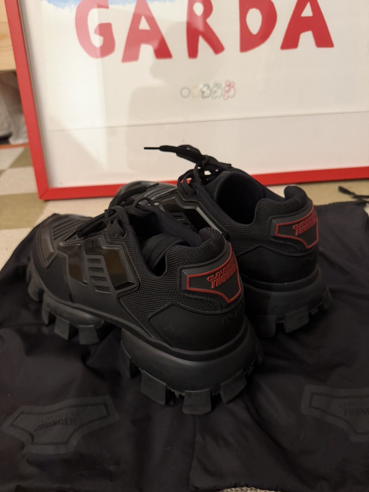 Prada Prada Cloudbust Thunder Sneaker Black Size US 11.5 / EU 44-45 - 3 Thumbnail