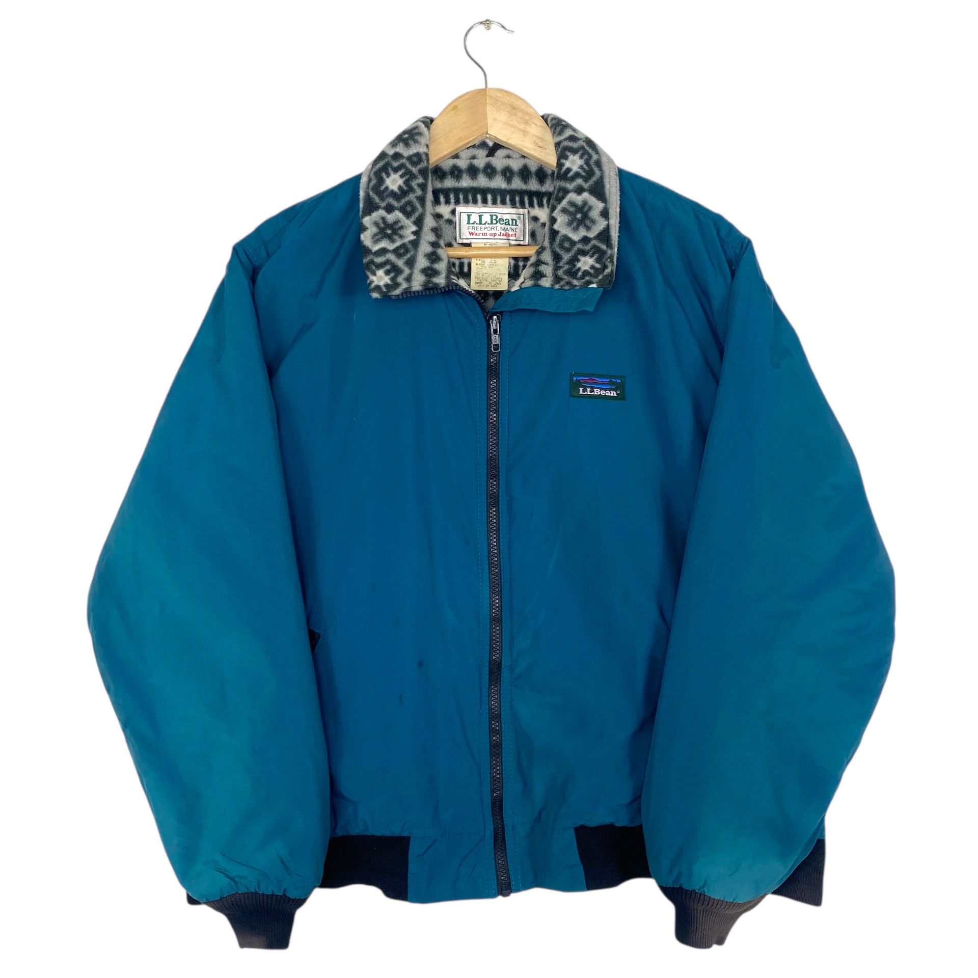L.L. Bean 💥80s LL BEAN WARM UP BOMBER JACKET TEAL GREEN Size L / US 10 / IT 46 - 1 Thumbnail
