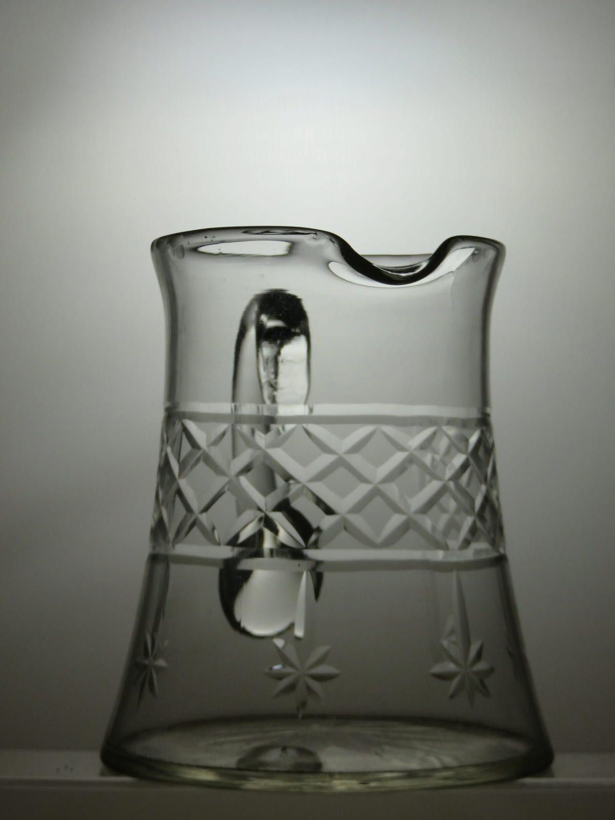 The Unbranded Brand Vintage Cut Glass Crystal Water/Juice Jug 6 1/2" Size ONE SIZE - 4 Thumbnail