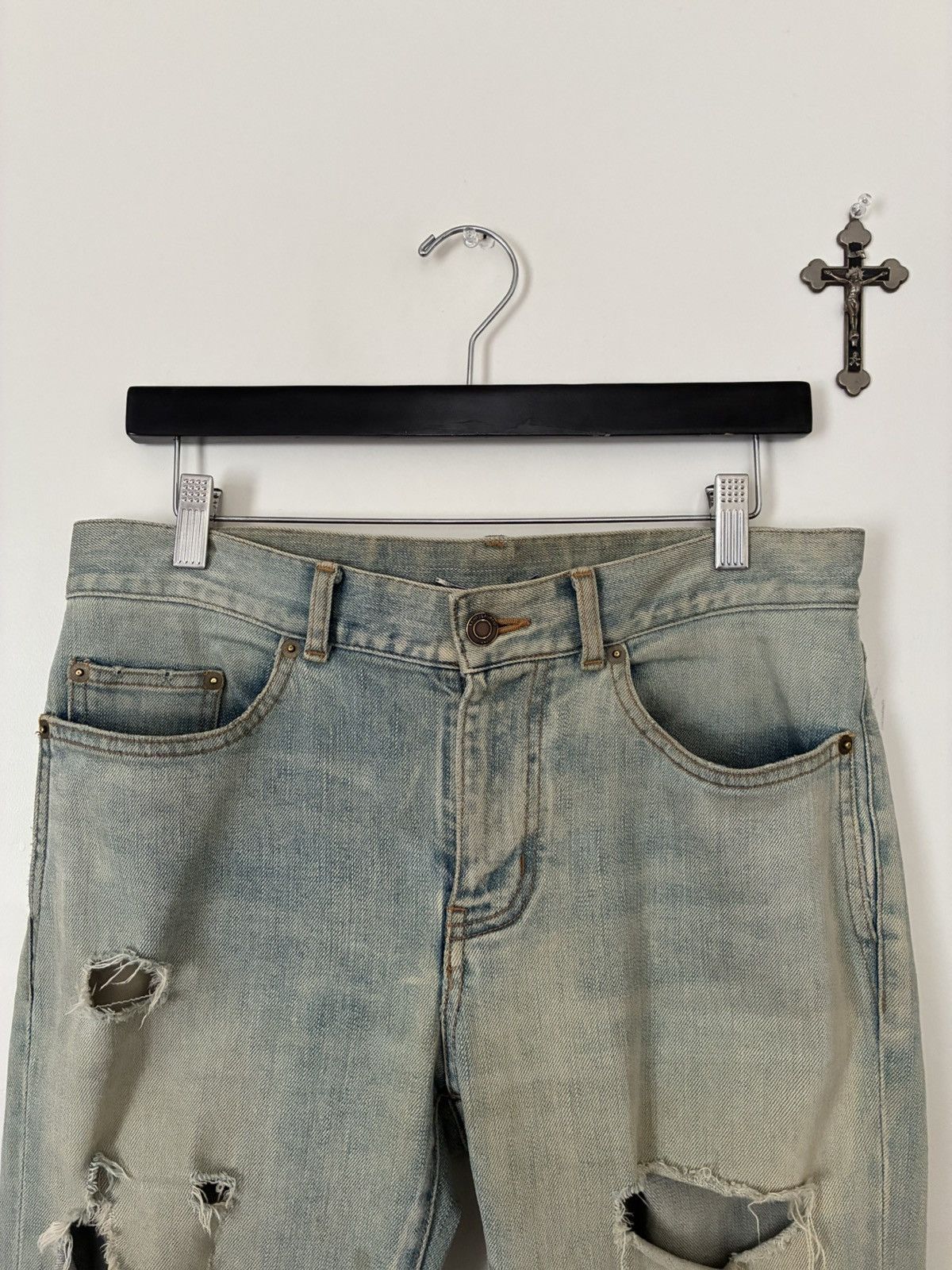Saint Laurent Paris Saint Laurent Paris 2018 D02 Crash Denim Size US 31 - 4 Thumbnail