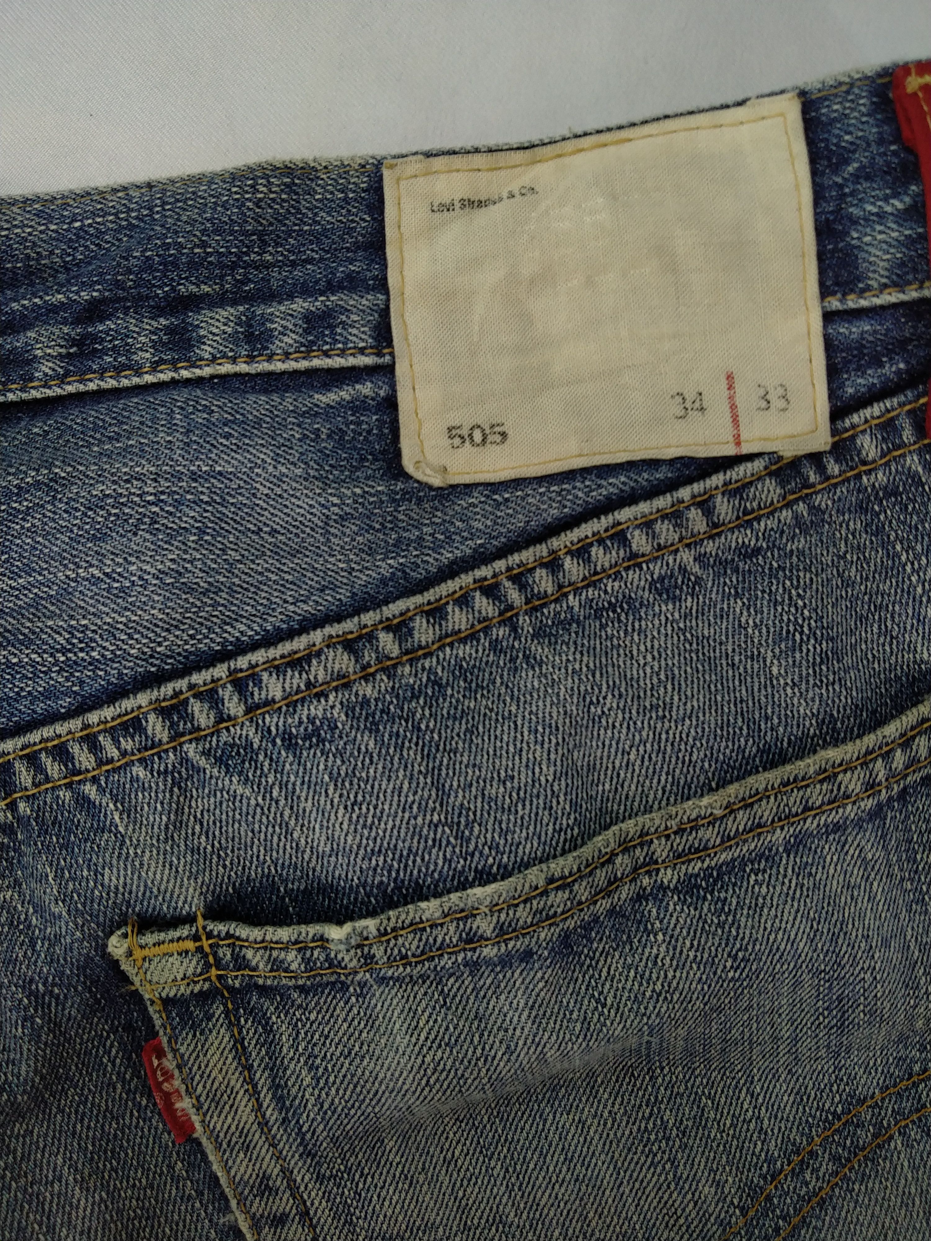 Levi's Blue Distressed Vintage Levi's 505 Jeans 33x31.5 Denim JN961 Size US 33 - 10 Thumbnail