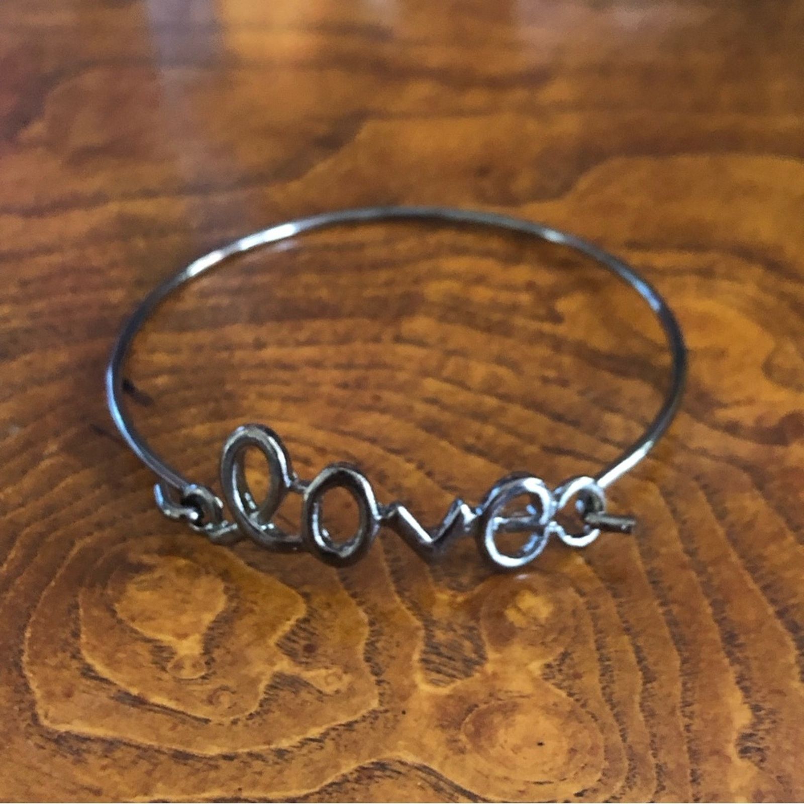 Jewelry Ladies chrome “love” bangle bracelet Size ONE SIZE - 1 Thumbnail