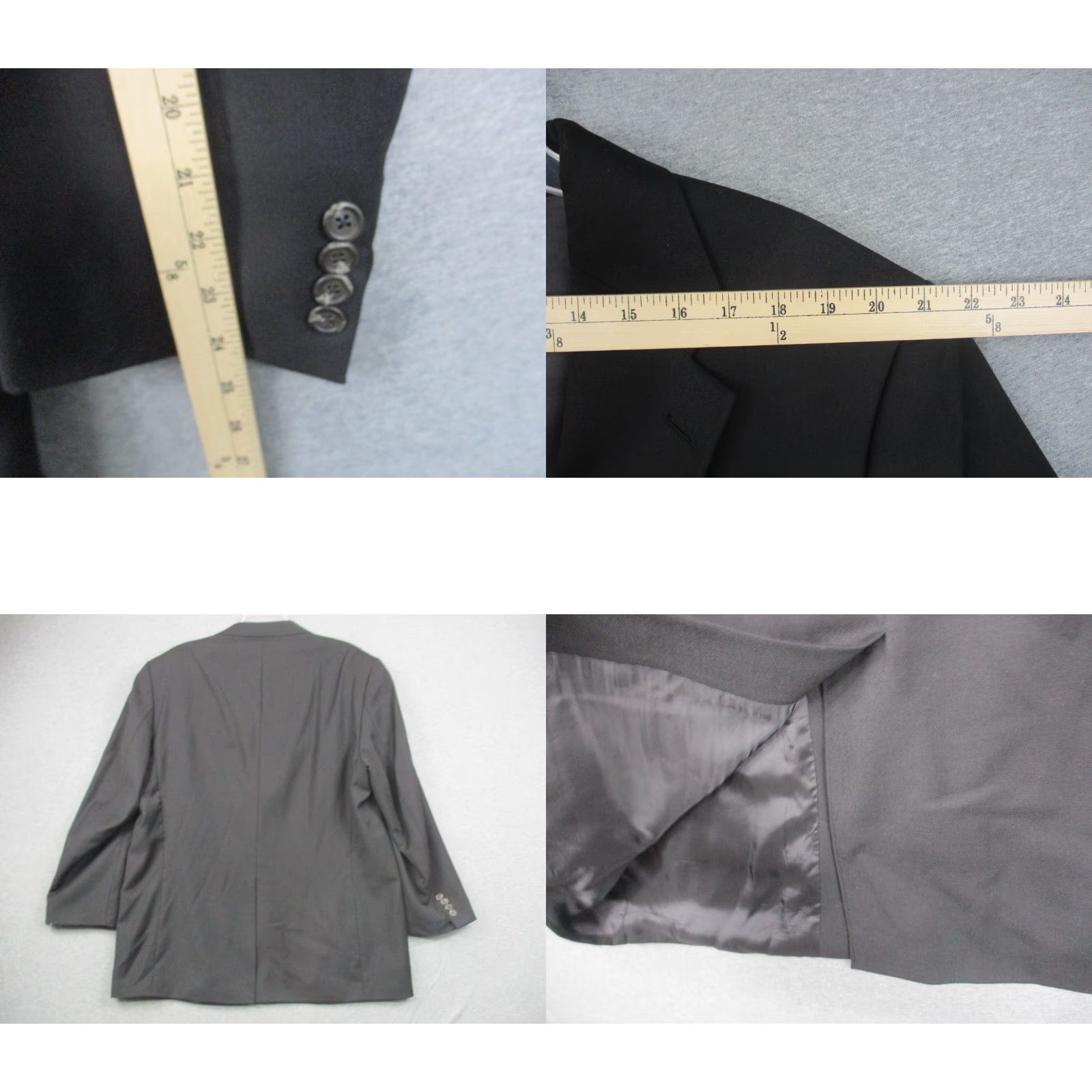 Ralph Lauren LAUREN RALPH LAUREN Wool Sport Jacket Blazer 46R Black Notch Lapel Men's Wool Tweed Sportcoat Vintage? Size 46R - 9 Thumbnail