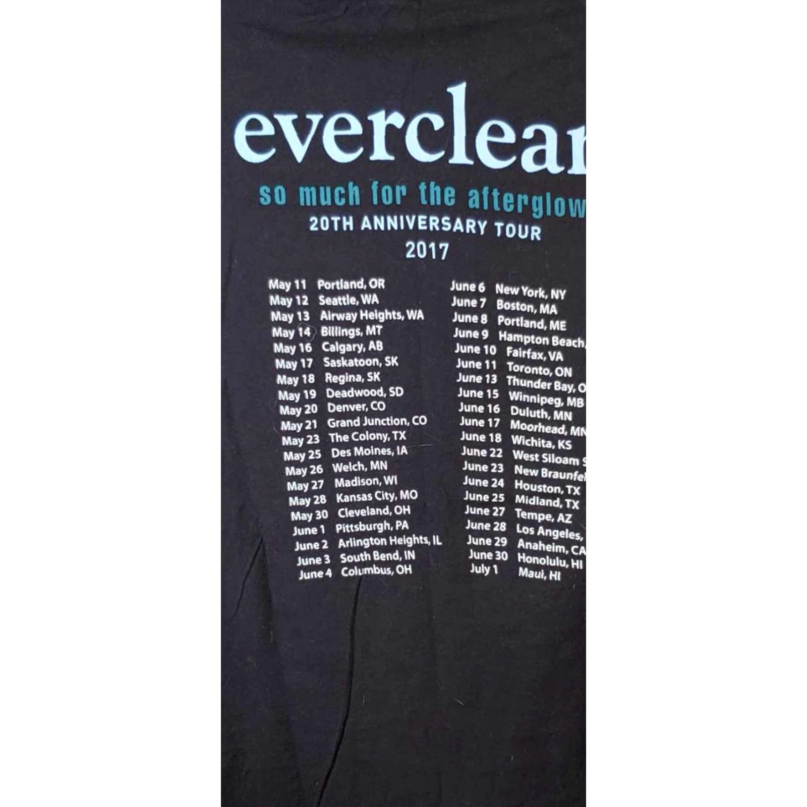 Tultex Everclear 2017 Tour T-Shirt Mens S Double-Sided Multicolor Tultex Unisex Adults Small Size US S / EU 44-46 / 1 - 4 Thumbnail