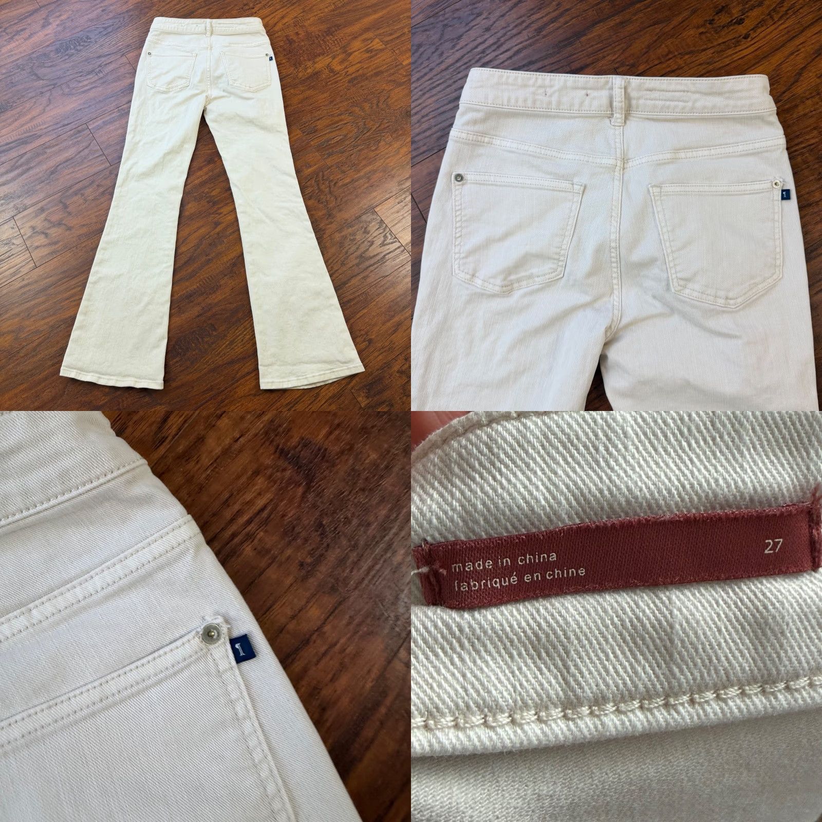 Vintage Pilcro Jeans Women 27 White Bootcut High Rise Stretch Denim 26x30 Regular Inseam 30 in Cotton Blend Pants Size 26" / US 2 / IT 38 - 8 Thumbnail