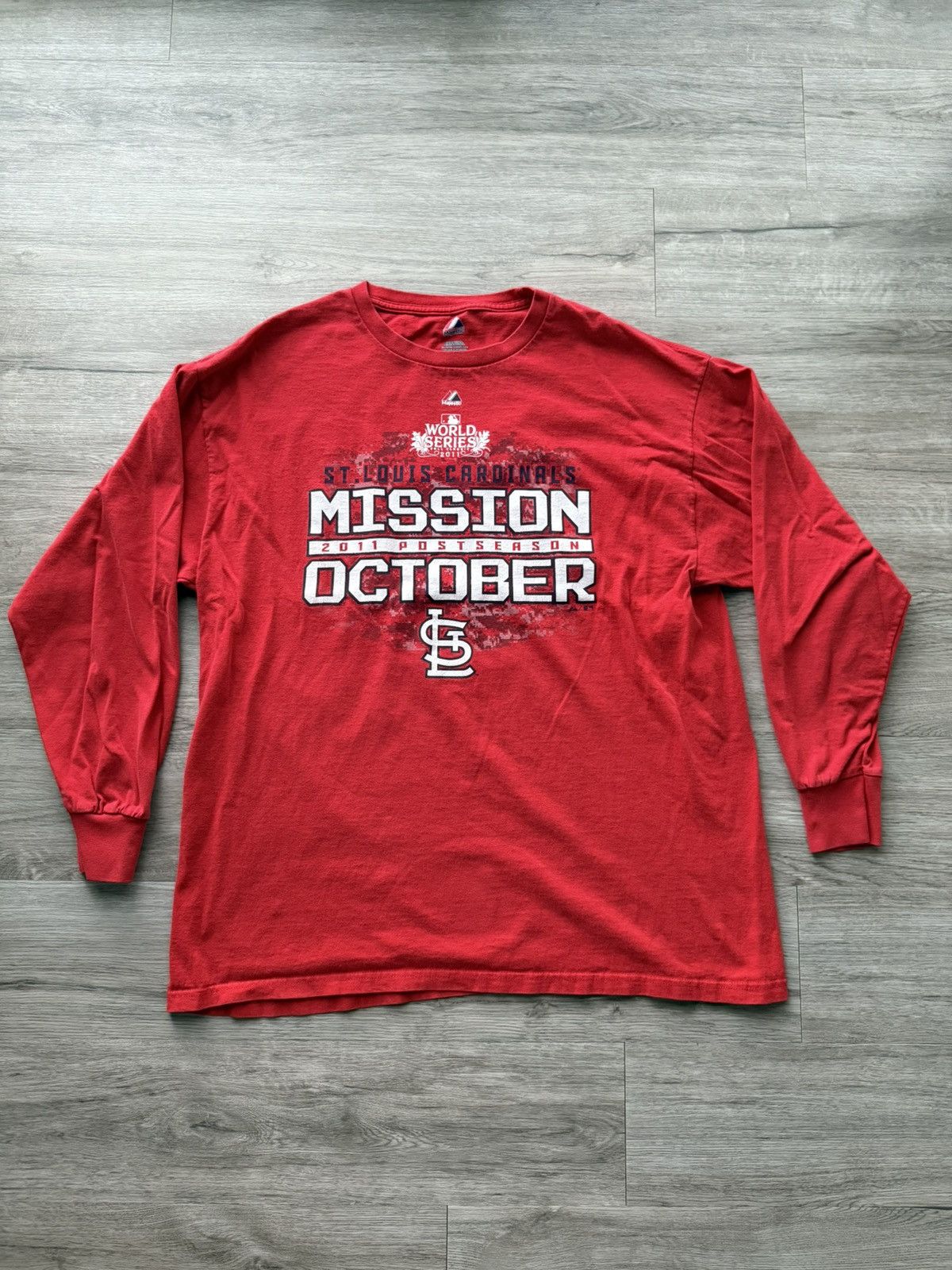 Vintage St Louis Cardinals World Series Long Sleeve T Shirt Tee Size US XL / EU 56 / 4 - 1 Thumbnail