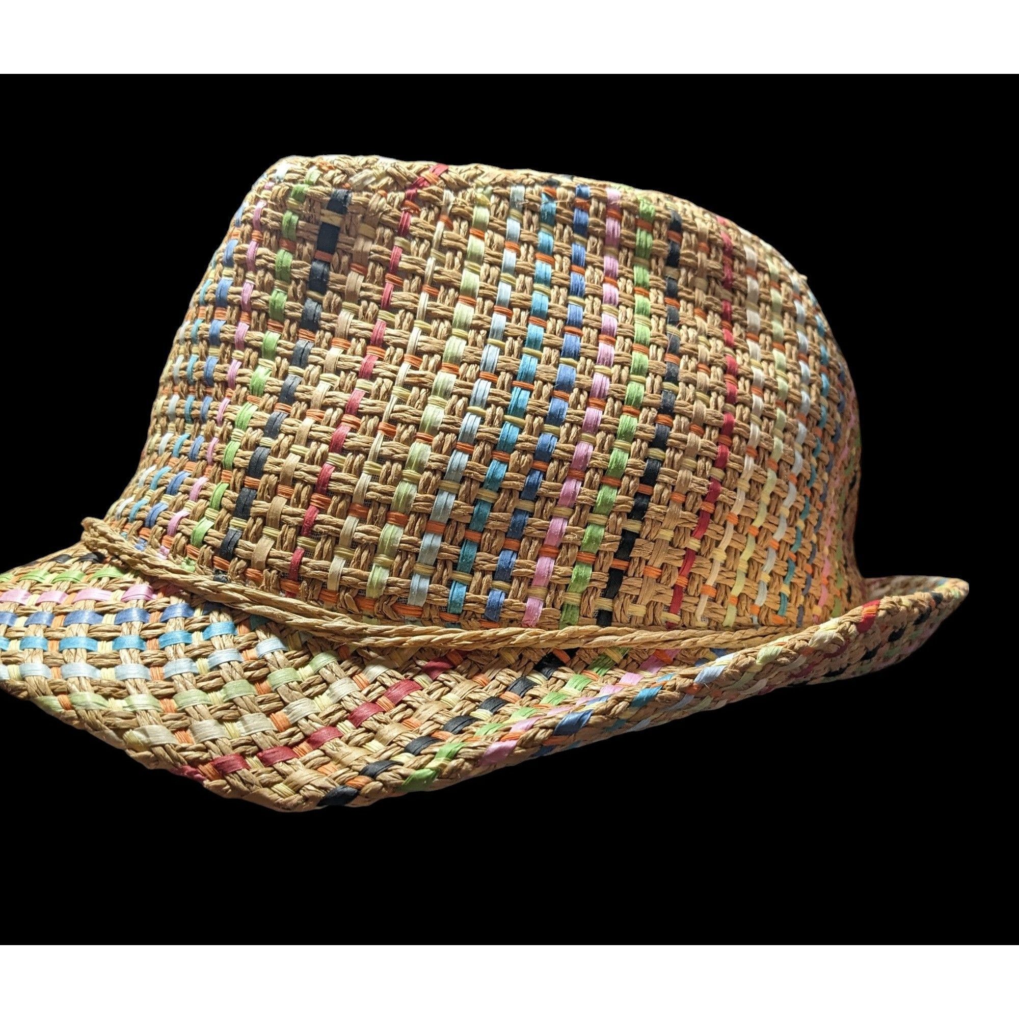 Panama Jack Retro Beachy Panama Jack Rainbow Woven Fedora Size ONE SIZE - 3 Thumbnail