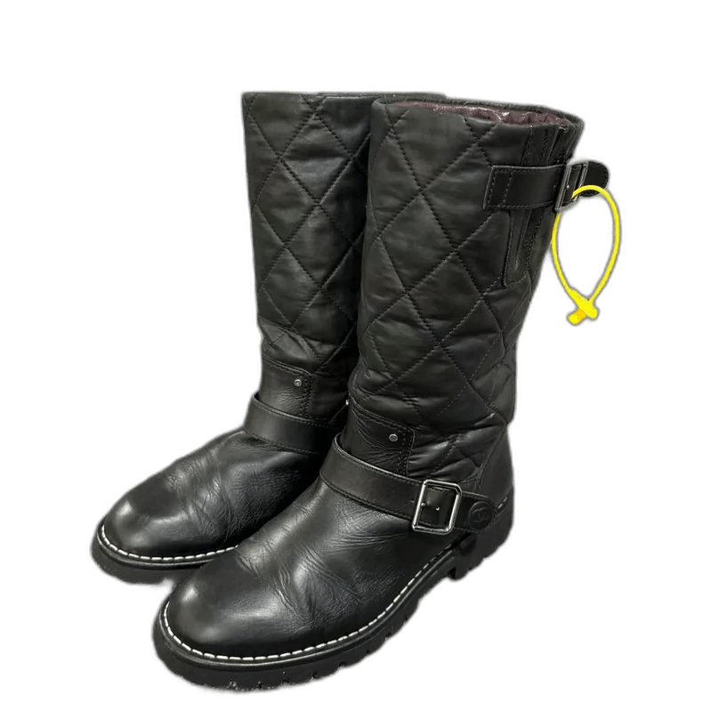 Chanel Chanel Black Leather Mountain Boots Size 39 -2505 Size US 6 / EU 39 - 1 Thumbnail