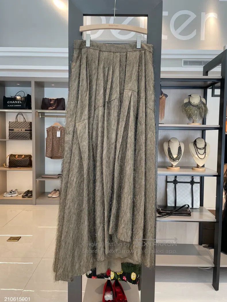 Brunello Cucinelli Brunello Cucinelli Camel color cotton long skirt Size 28" / US 6 / IT 42 - 1 Thumbnail
