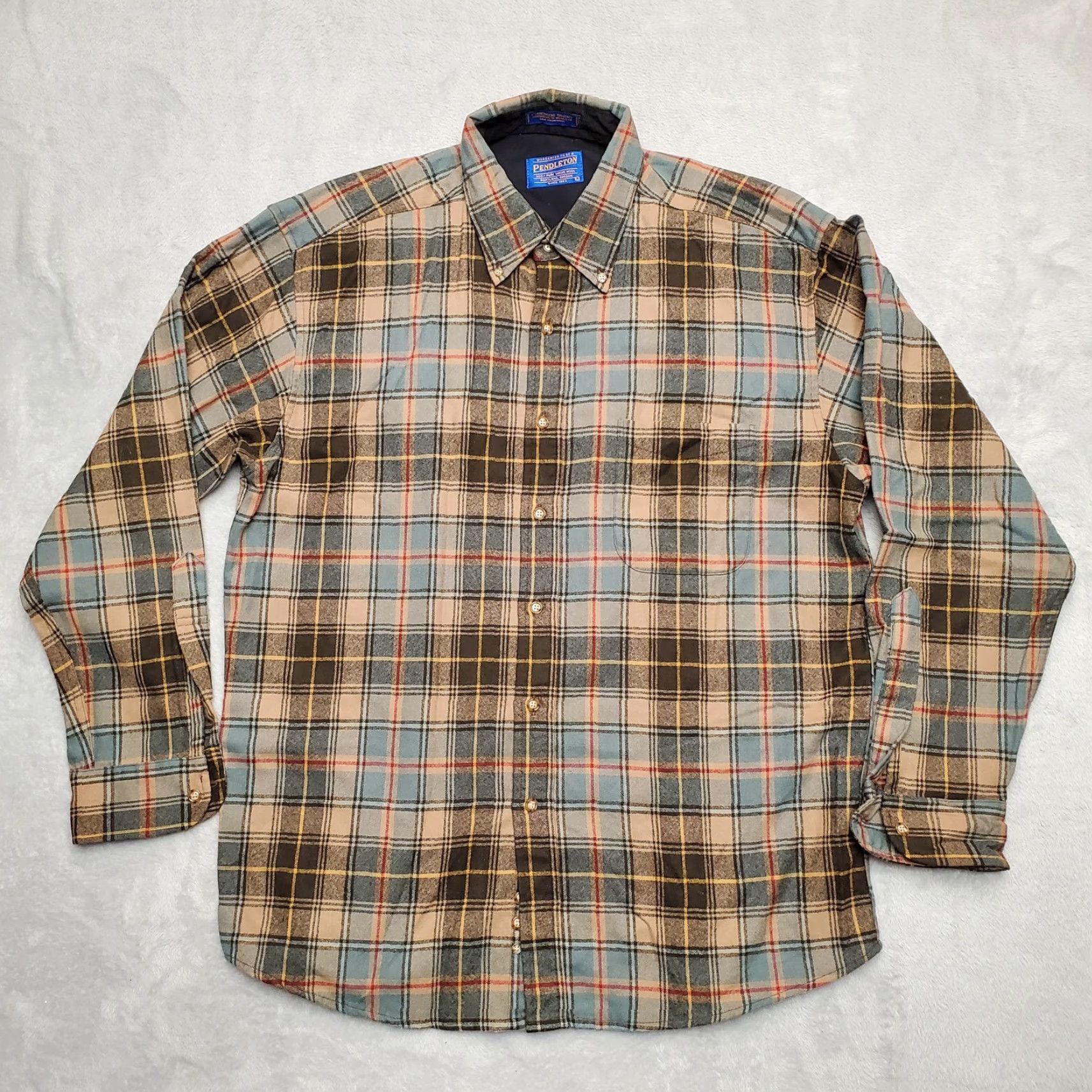 Pendleton VINTAGE Pendleton Shirt Mens Large Blue Plaid Fireside 100% Pure Virgin Wool Cabincore Size US L / EU 52-54 / 3 - 2 Thumbnail