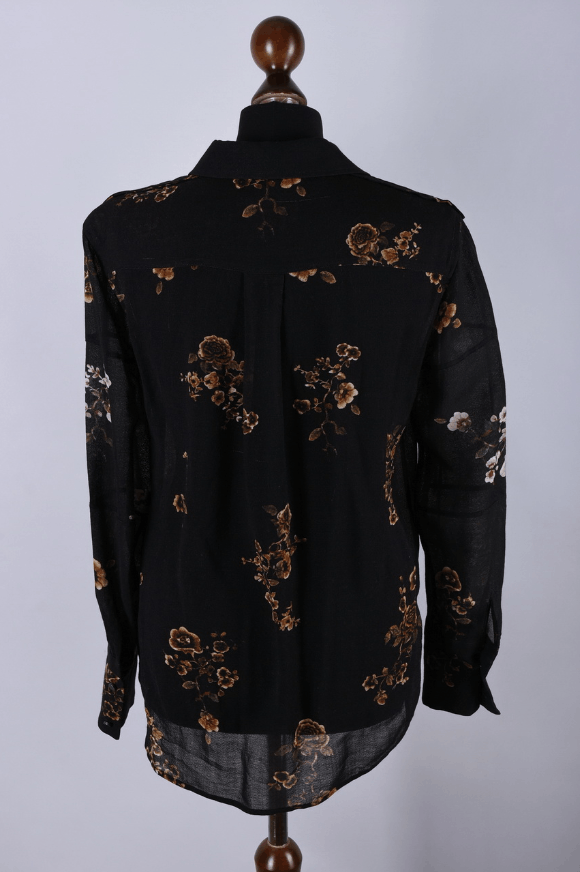 Belstaff Women's Belstaff Floral Print Wool Silk Blouse Black Size M Size M / US 6-8 / IT 42-44 - 3 Thumbnail
