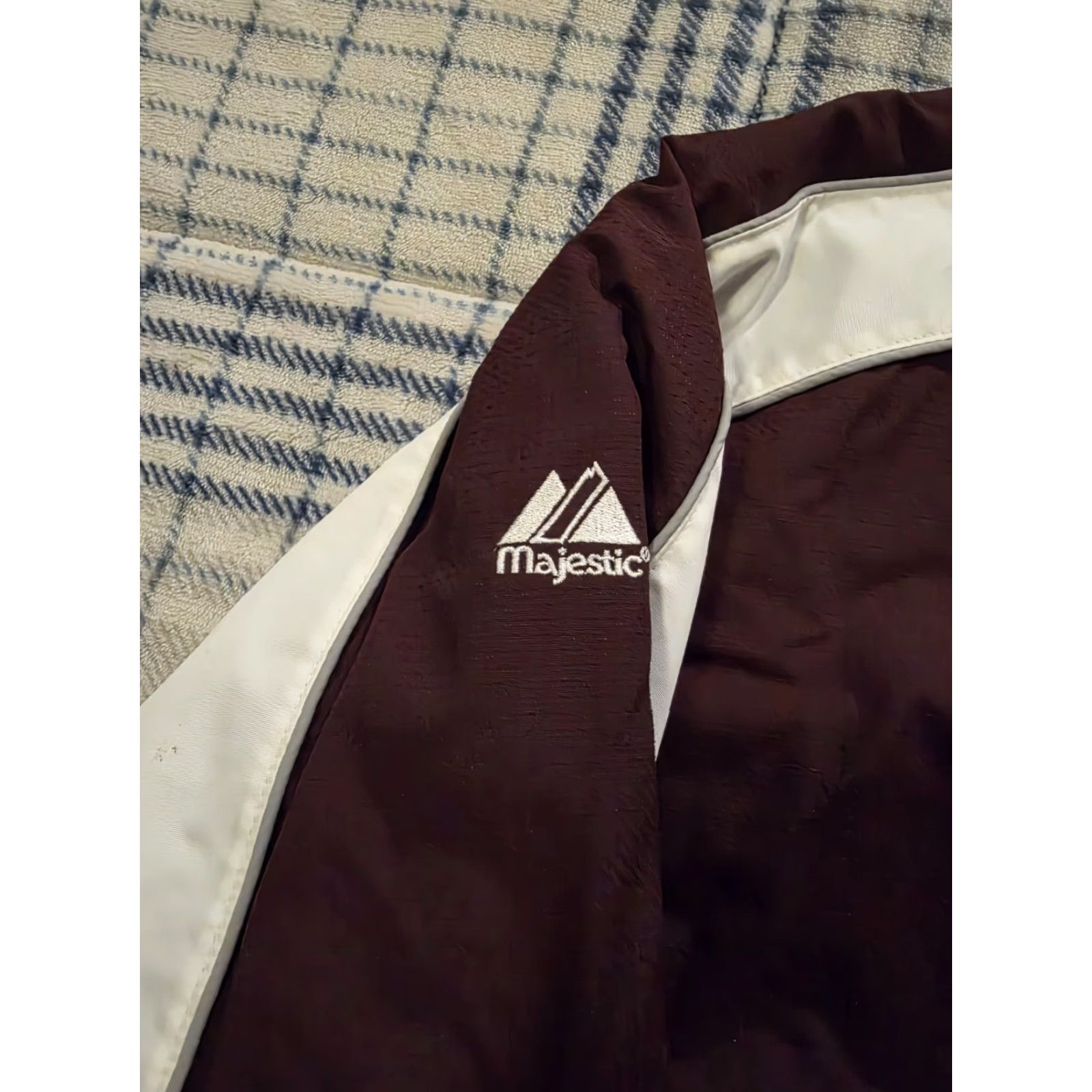 Vintage VINTAGE Majestic Texas A&M Full Zip Fleece Lined Bomber Jacket Embroidered Red Large Mens Size US L / EU 52-54 / 3 - 6 Thumbnail