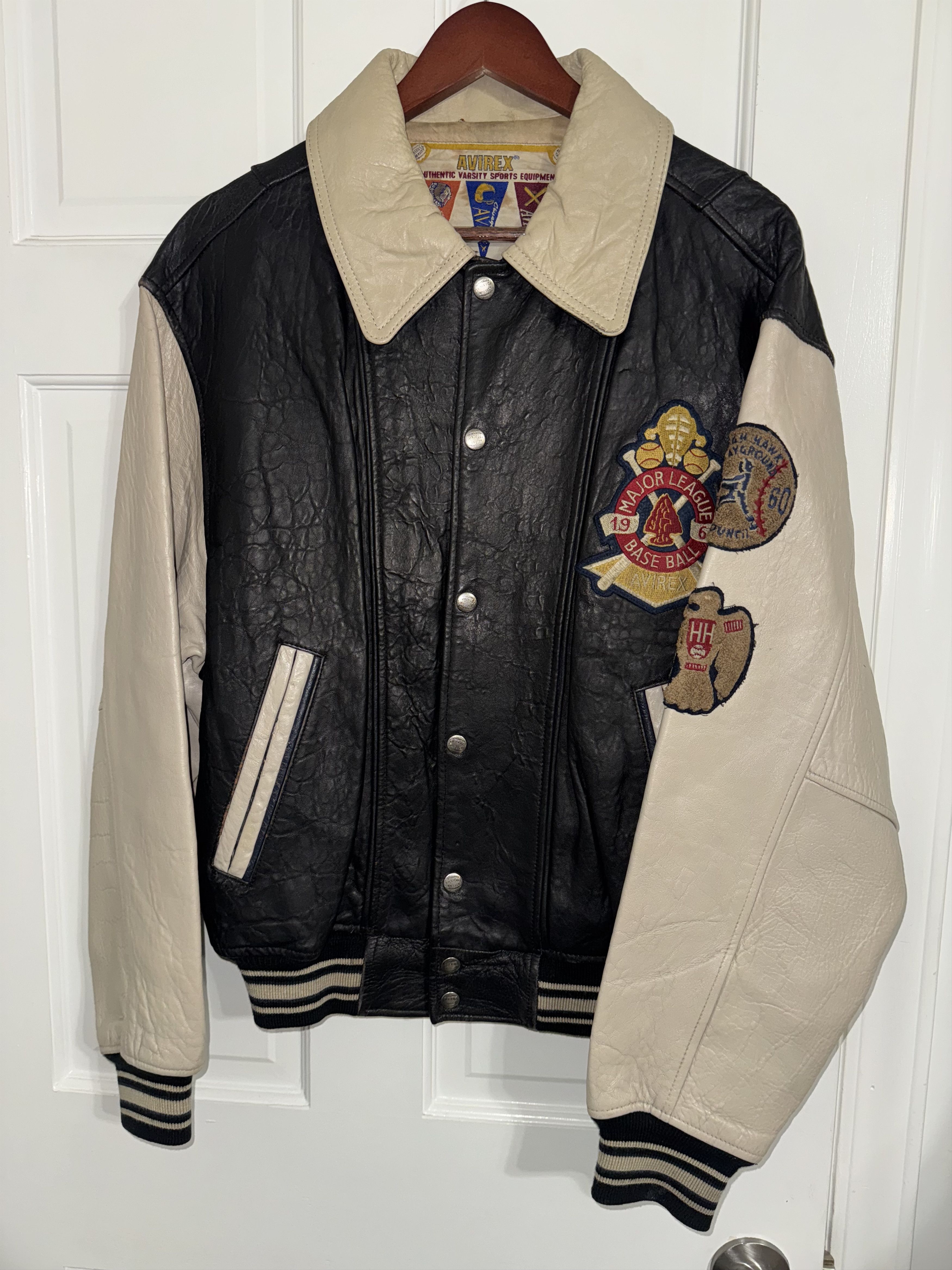 Avirex 90’s AVIREX CHIEF HIGH HAWK LEATHER VARSITY JACKET SZ M Size US M / EU 48-50 / 2 - 2 Thumbnail