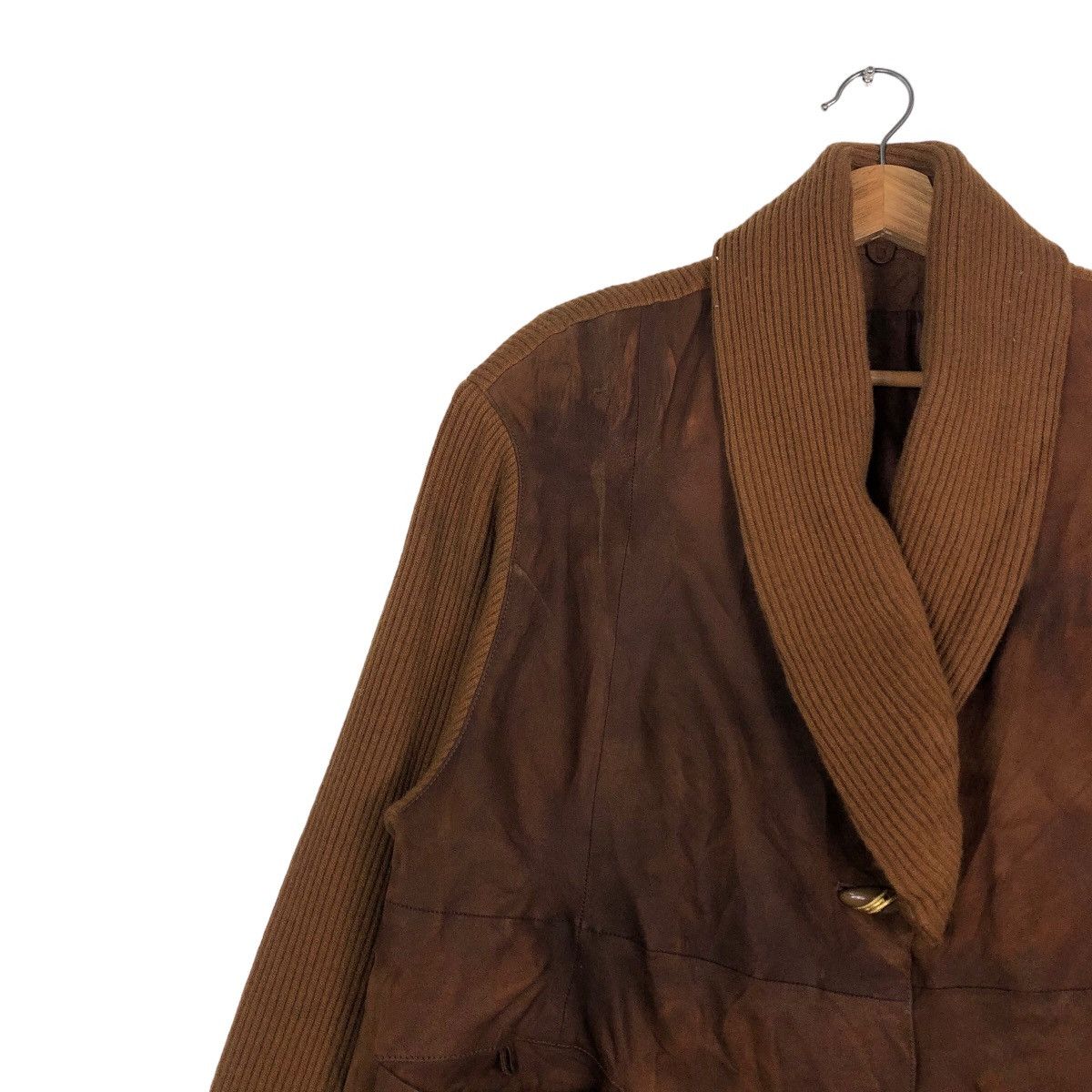 Issey Miyake 🔥Vintage Suede Leather Jacket Double Breast Japan Made Size US M / EU 48-50 / 2 - 7 Thumbnail