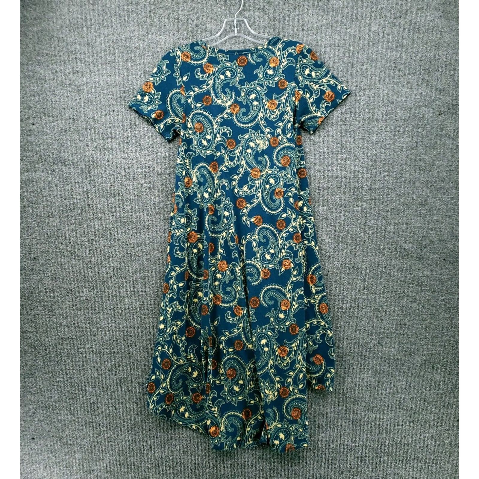 Vintage LuLaRoe Dress Womens XS Blue Paisley T-Shirt Swing Hi-Low Pocket Short Sleeve Size XS / US 0-2 / IT 36-38 - 2 Thumbnail