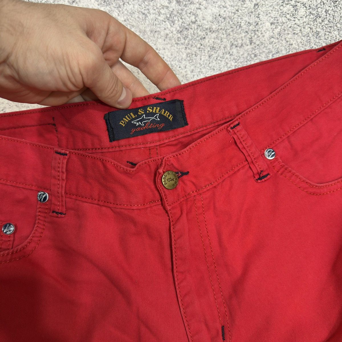 Designer × Paul & Shark Paul & Shark Mens Red Cotton Shorts 36size Size US 36 / EU 52 - 4 Thumbnail
