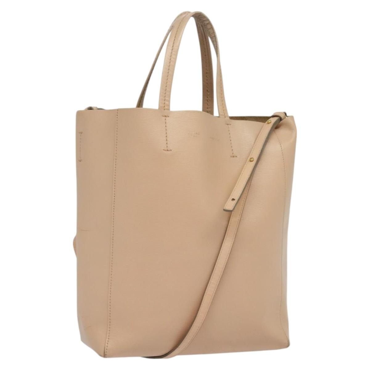 Celine CELINE Vertical Cavas Hand Bag Leather Pink Gold Size ONE SIZE - 1 Thumbnail
