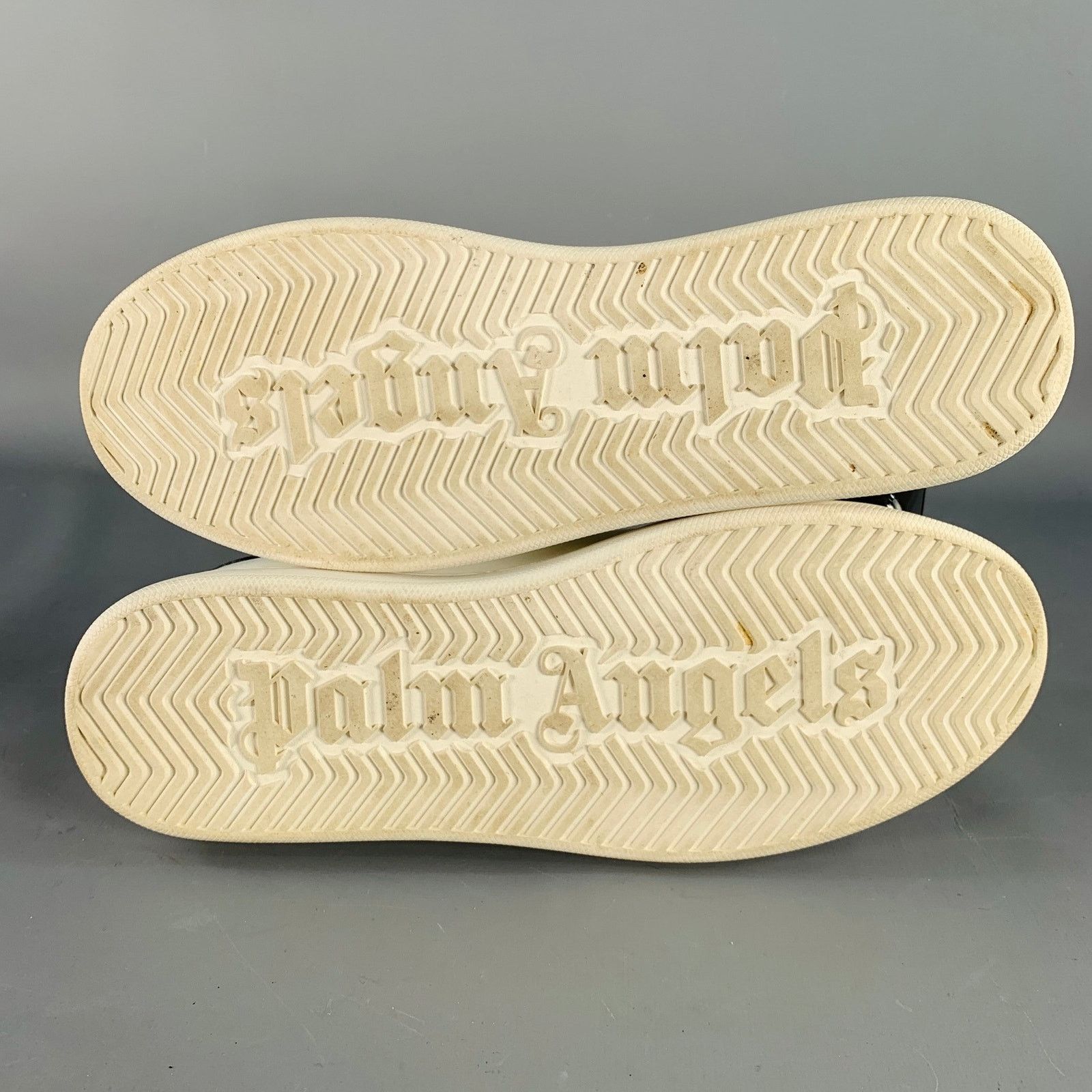 Palm Angels Size 9 White Black Leather Lace-Up Low Top Sneakers Size US 9 / EU 42 - 6 Thumbnail