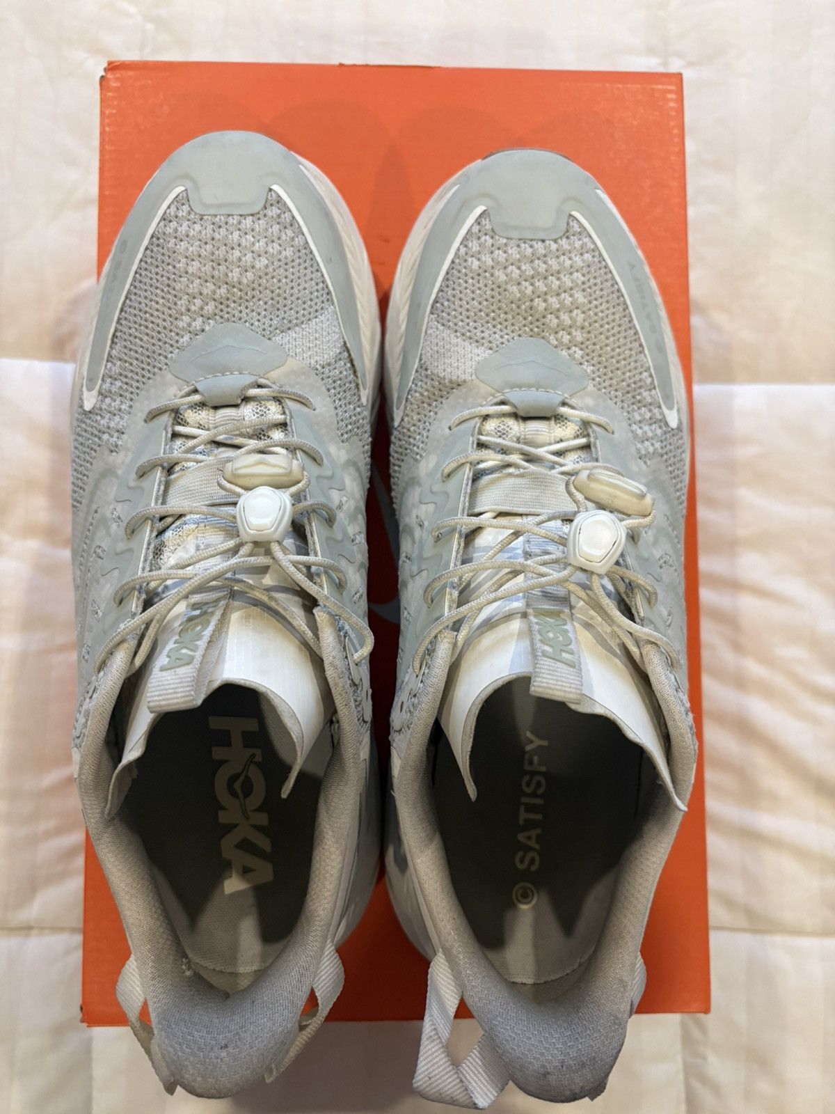 Hoka × Satisfy Satisfy Running Hoka One One Clifton LS Celadon Tint Size US 10 / EU 43 - 4 Thumbnail